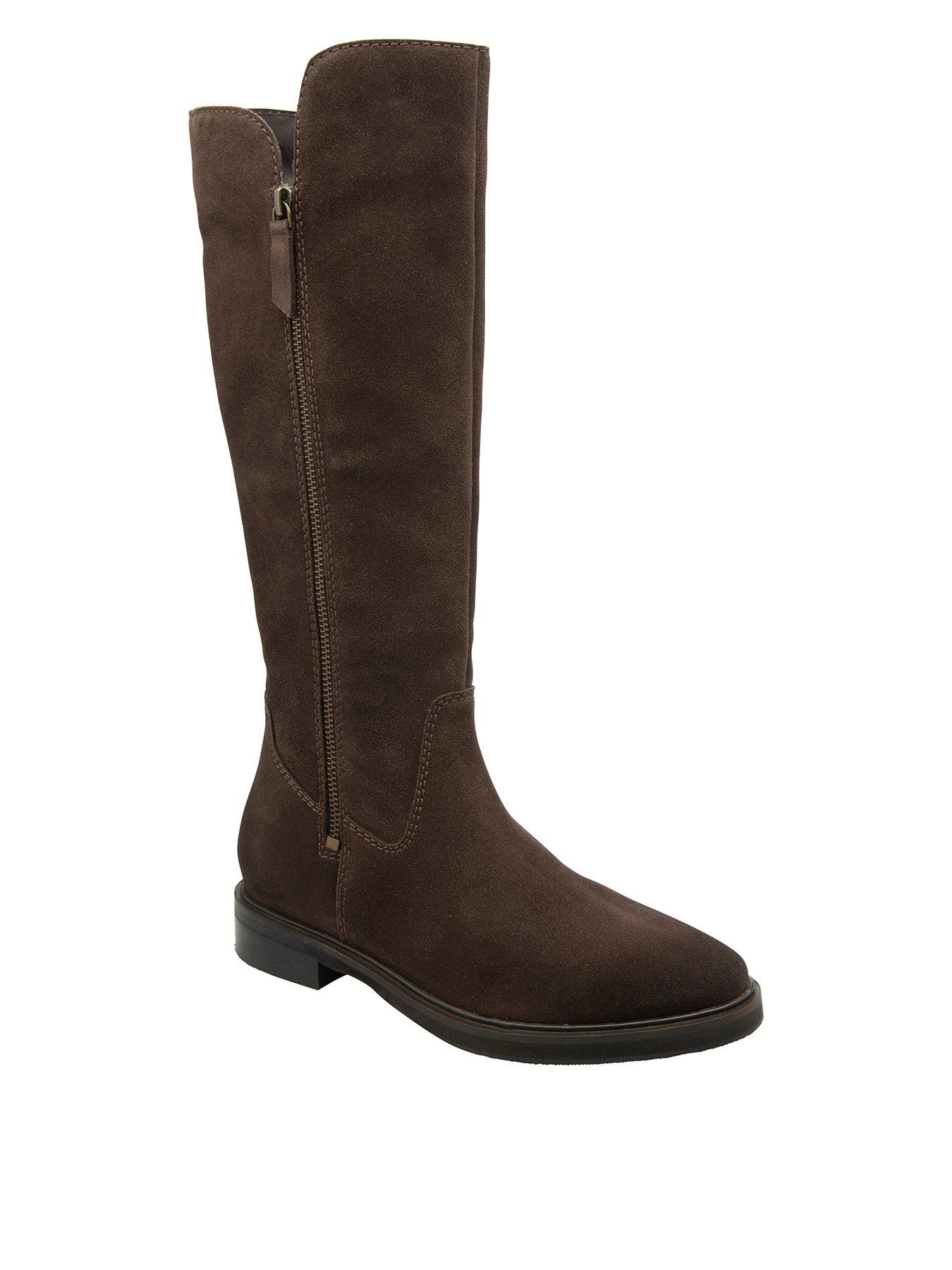 Image 1 of 4 of Ravel Ashington Zip Through Knee High Riding Boot - Brown