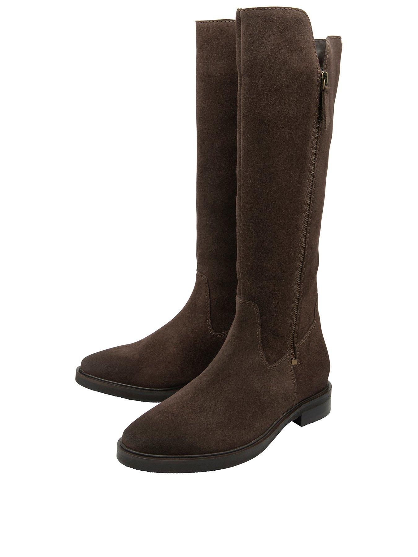 Image 2 of 4 of Ravel Ashington Zip Through Knee High Riding Boot - Brown