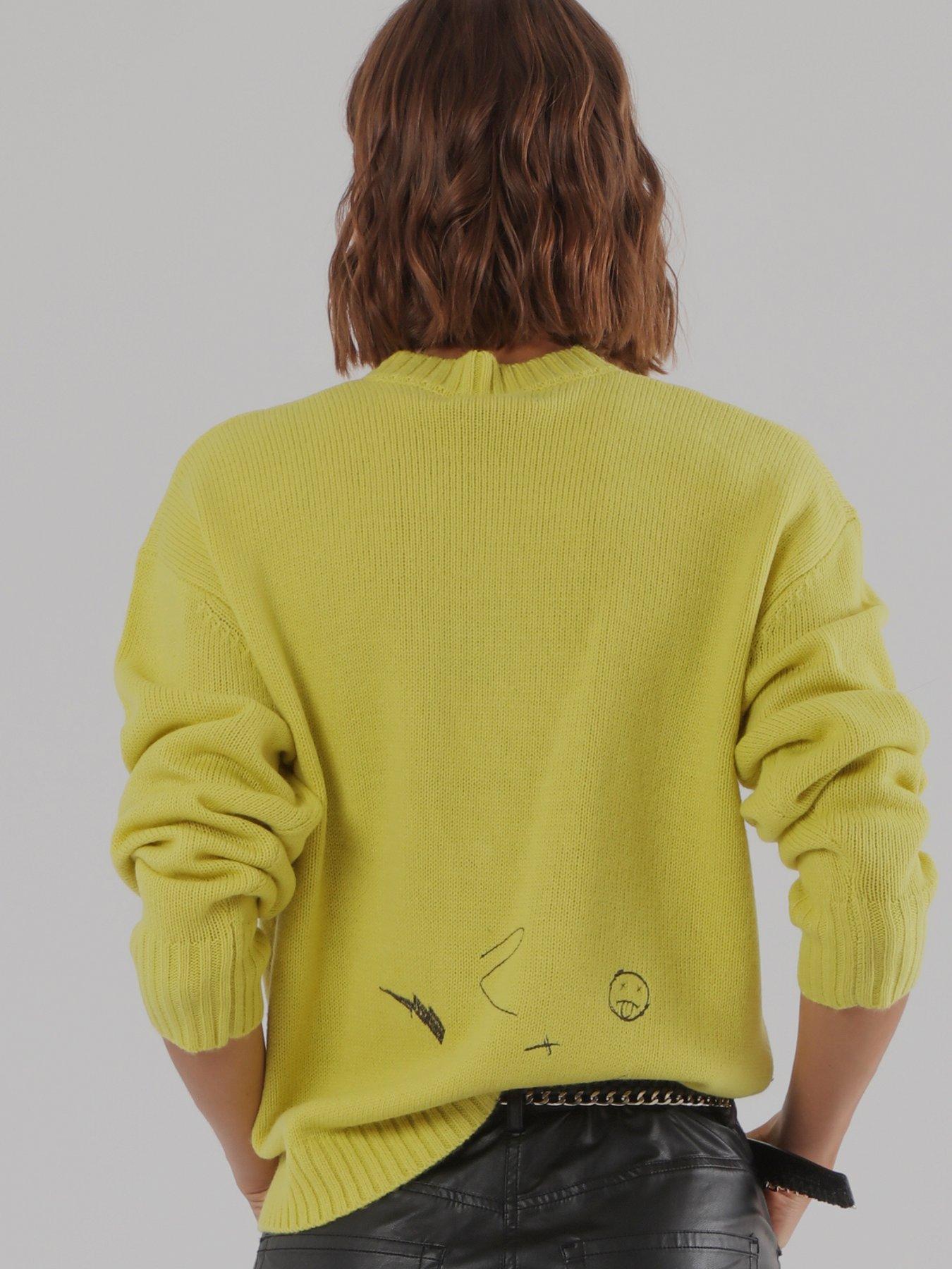 Image 5 of 7 of Religion Cute Mini Maddie Cardigan With Embroidery Design - Yellow