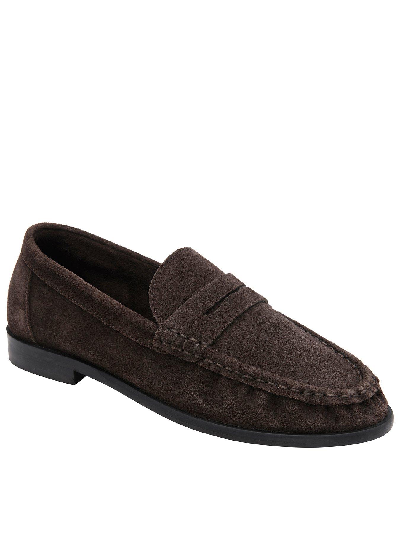 Ravel Heydon Women's Suede Loafers in Brown, Size 5, Traditional Penny Saddle Slip-On Moccasin Shoes - Image 2