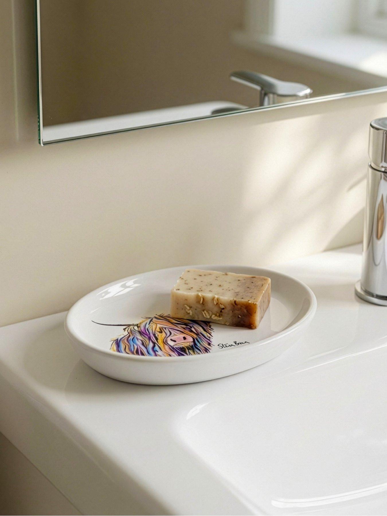 Image 1 of 6 of Croydex Steven Brown Ceramic Soap Dish - Angus Mccoo