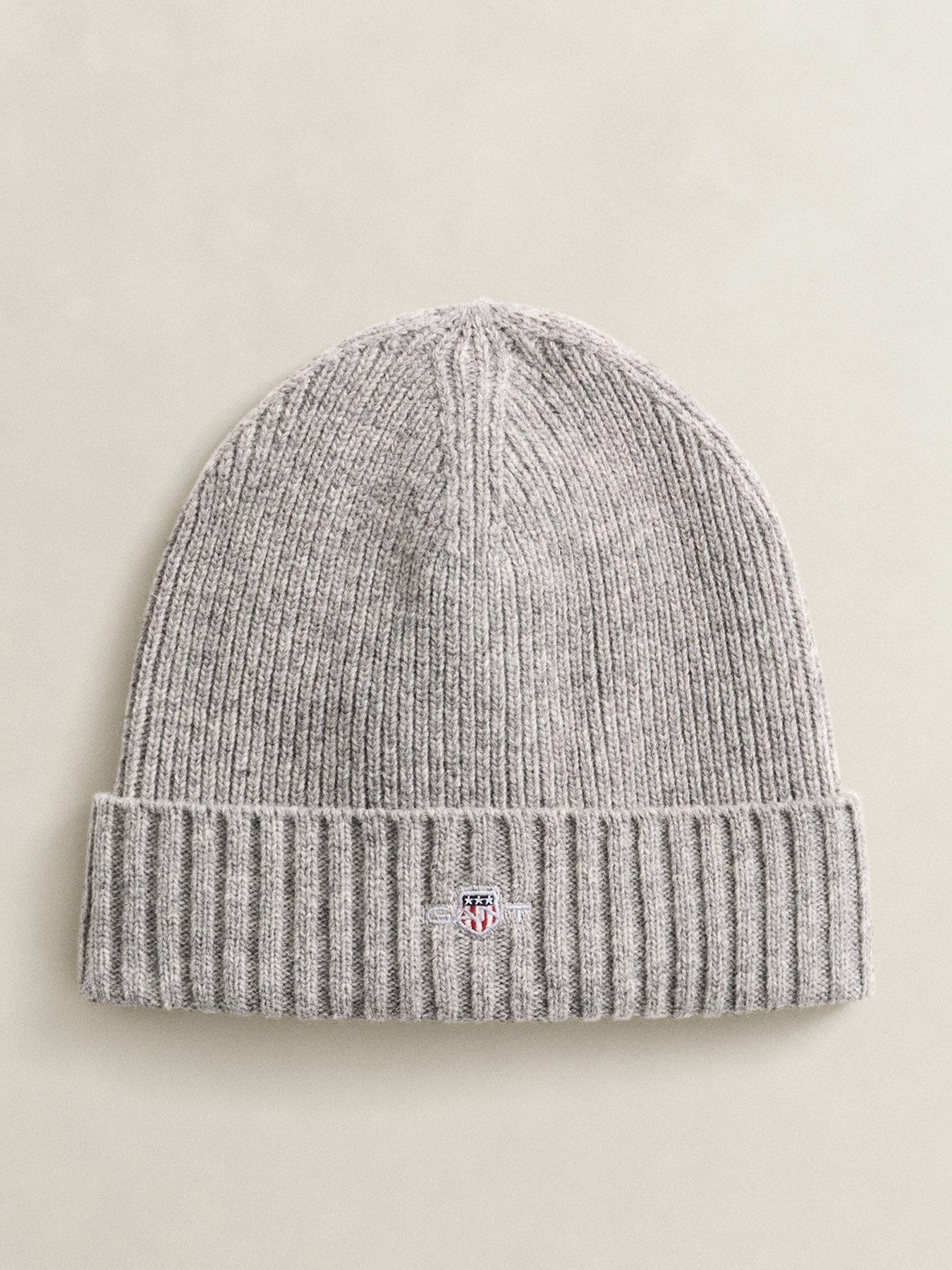 Image 1 of 3 of GANT Gant Shield Wool Beanie - Grey