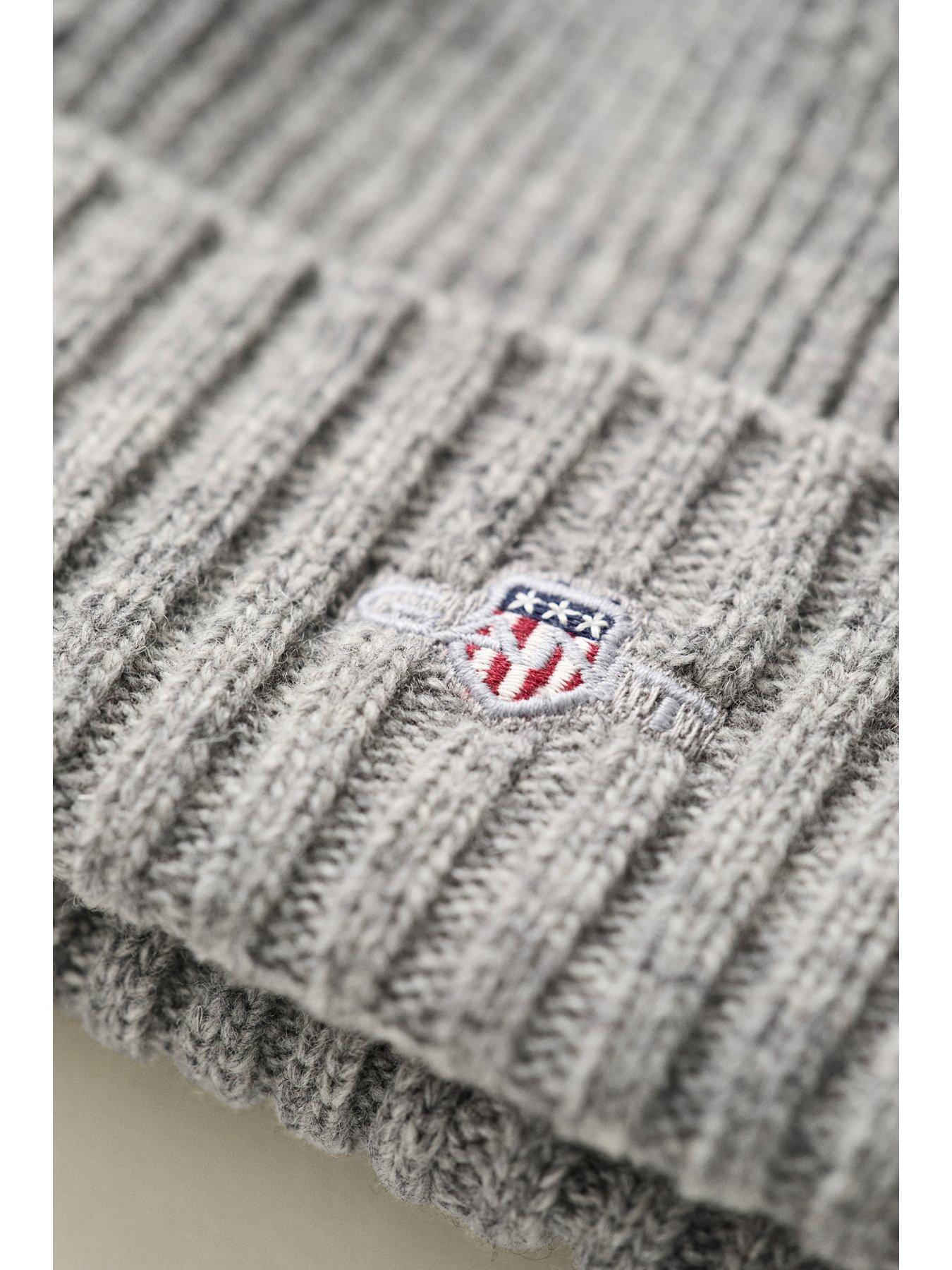 Image 3 of 3 of GANT Gant Shield Wool Beanie - Grey
