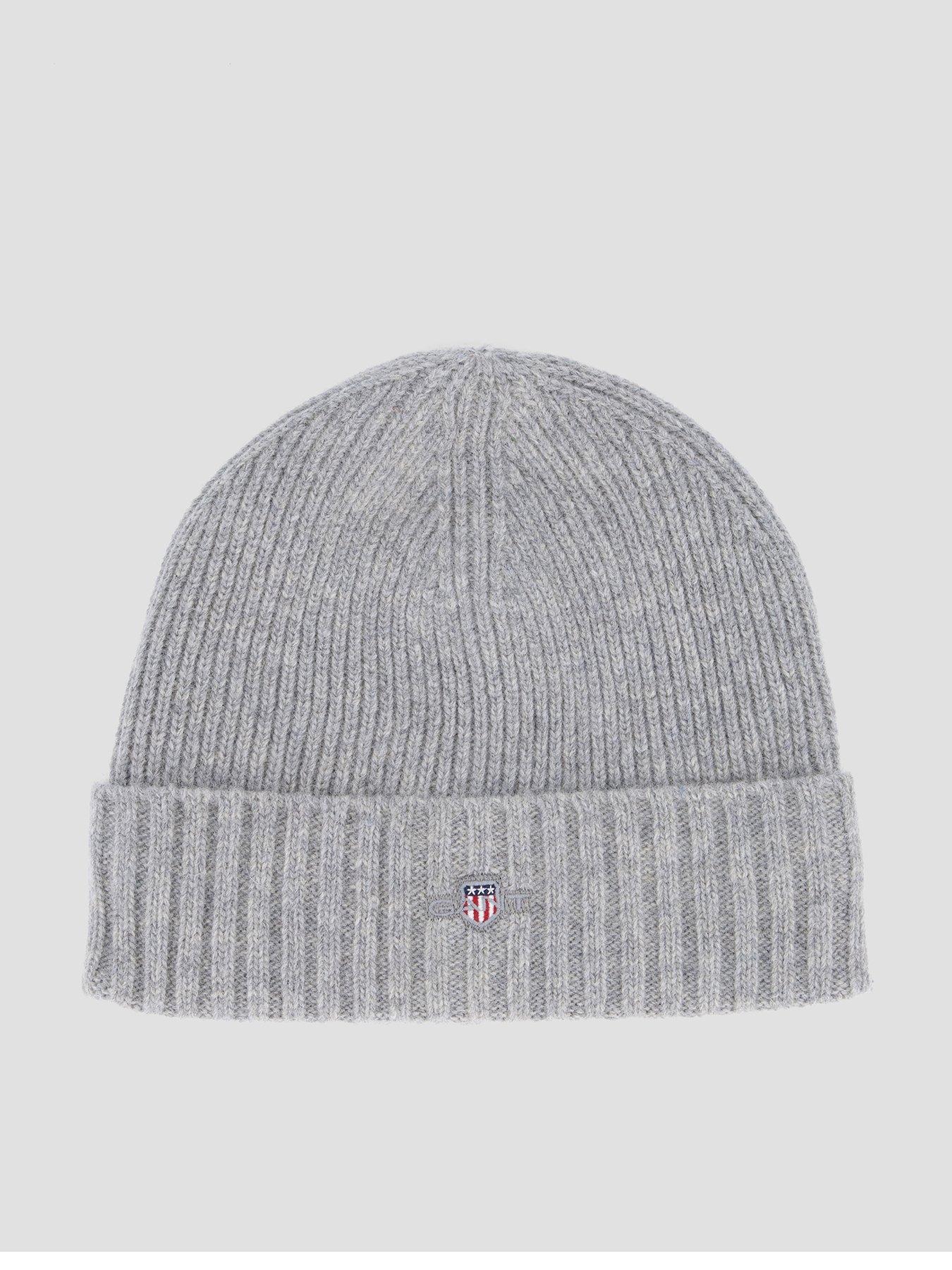 Image 1 of 4 of GANT Mens Wool-Rich Lined Turn-Up Beanie - Navy