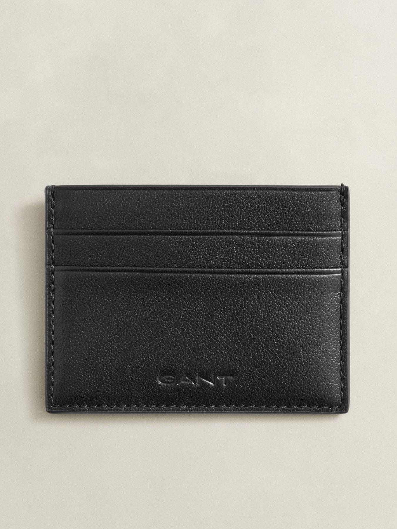 Gant Men's Leather Card Holder with Five Slots in Black, One Size - Image 3