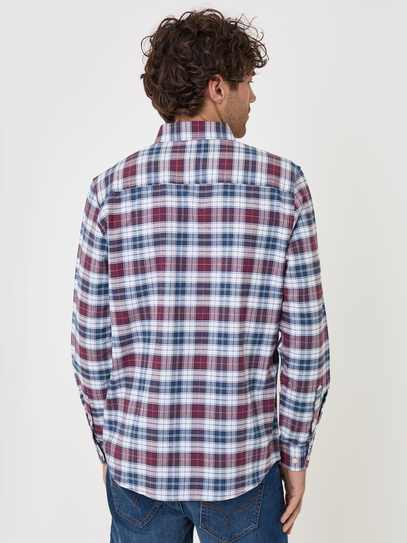 Image 2 of 4 of Threadbare Mens Regular Fit Cotton Oxford Red Check Shirt - Red