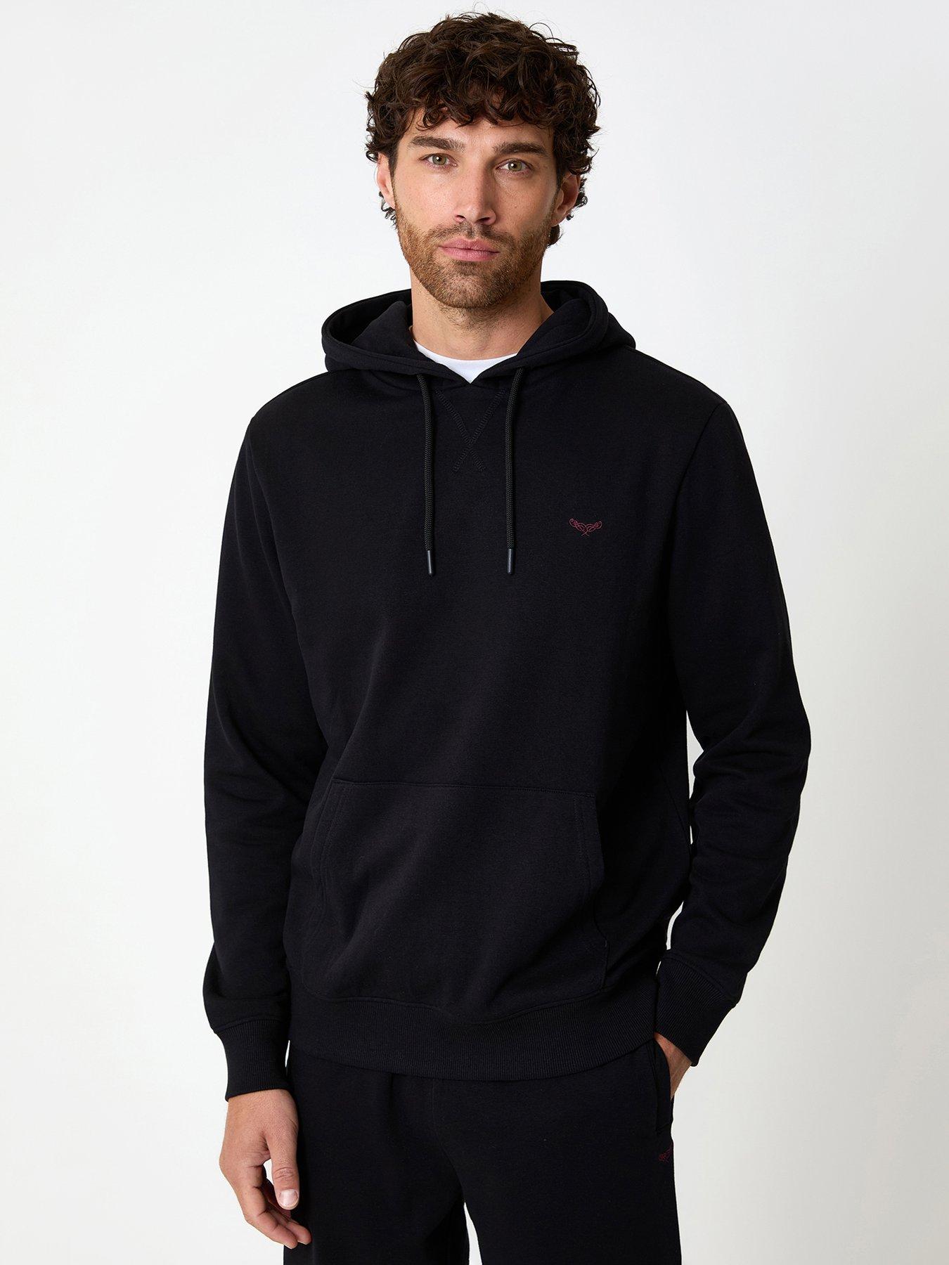Image 1 of 4 of Threadbare Cotton Rich Overhead Hoodie In Black