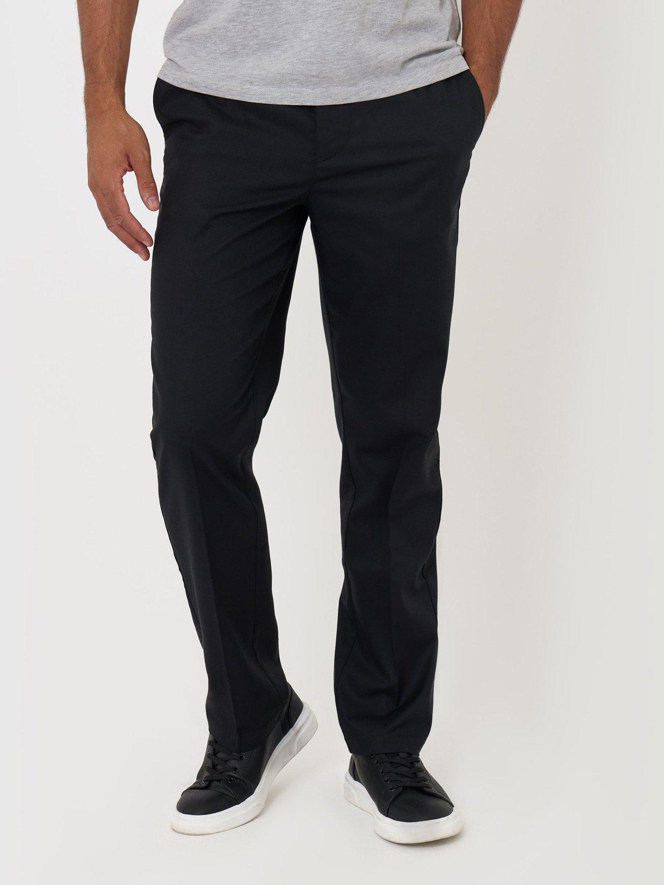 Image 1 of 4 of Threadbare Threadbare Mens Straight Fit Stretch Trousers - Black