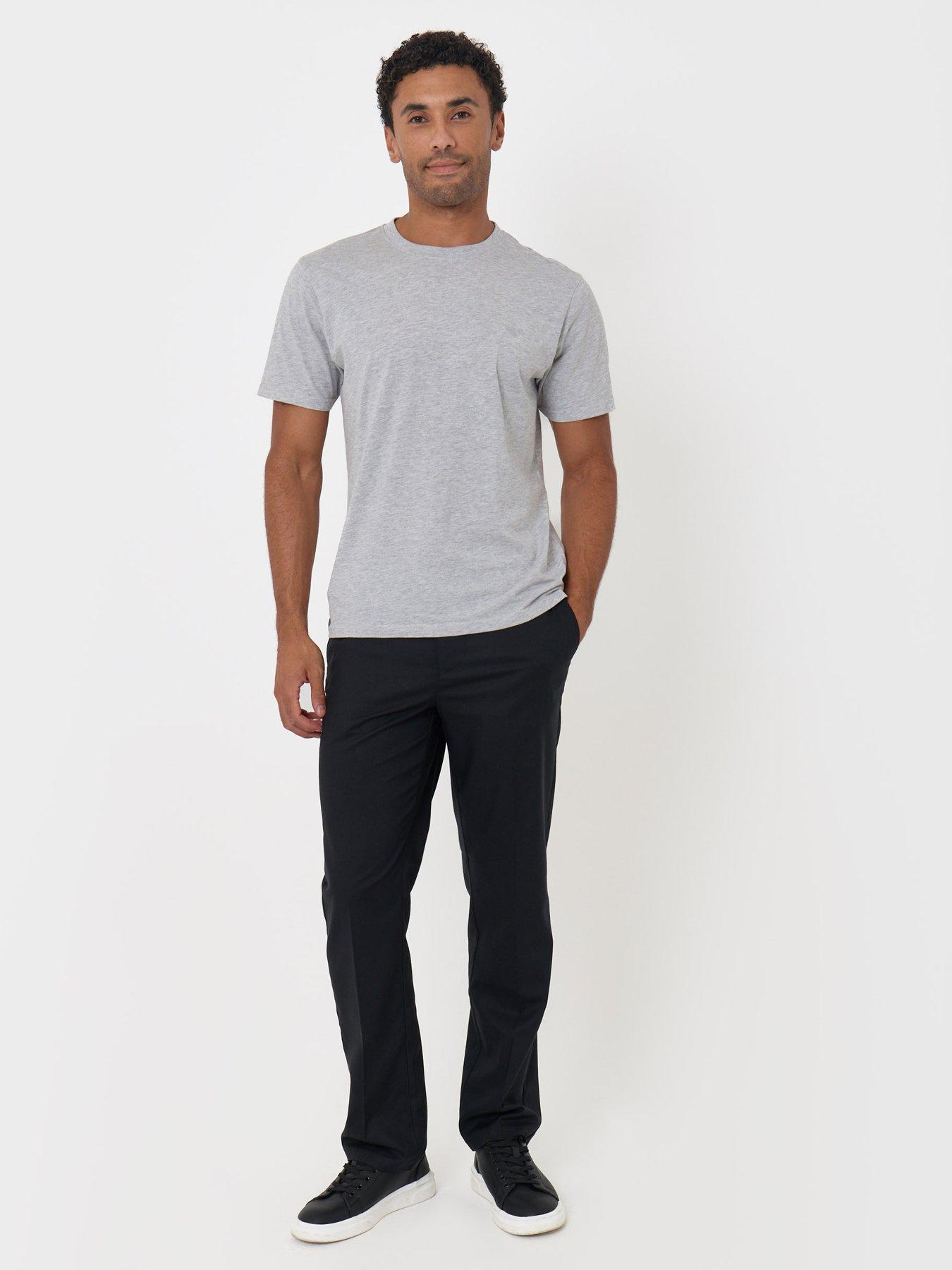 Image 3 of 4 of Threadbare Threadbare Mens Straight Fit Stretch Trousers - Black