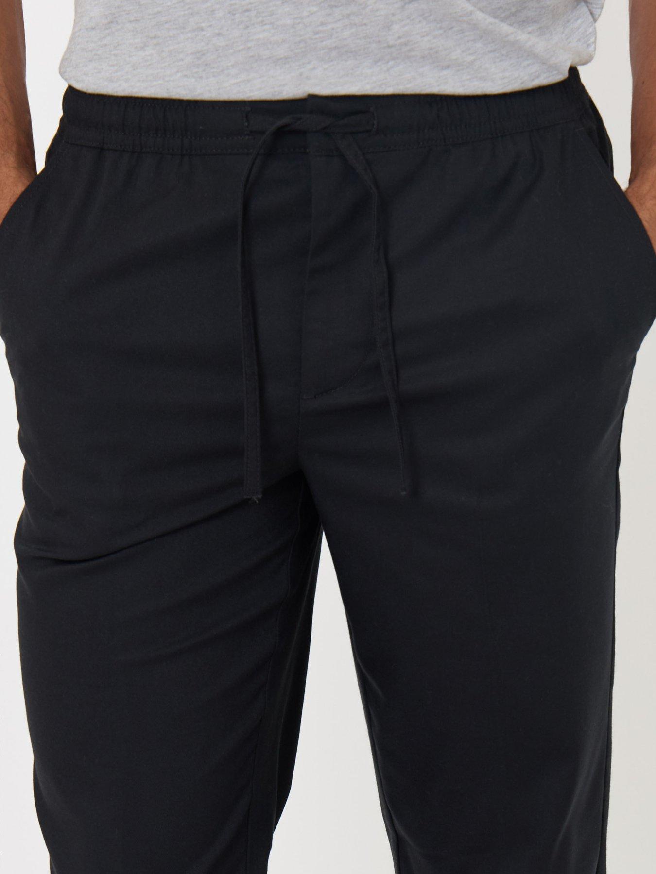 Image 4 of 4 of Threadbare Threadbare Mens Straight Fit Stretch Trousers - Black