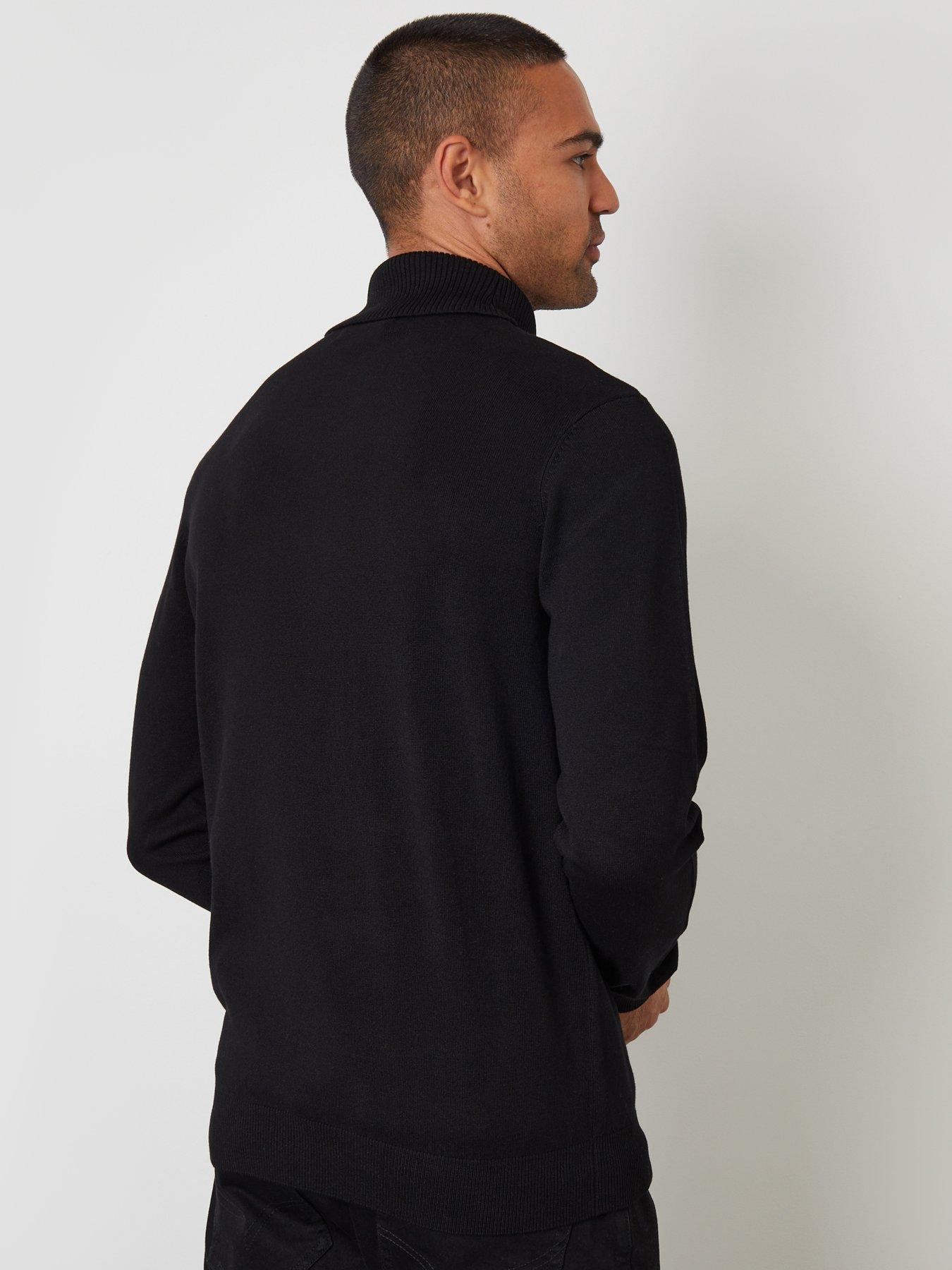 Image 2 of 4 of Threadbare Mens Soft-Touch Roll Neck Knit Jumper - Black