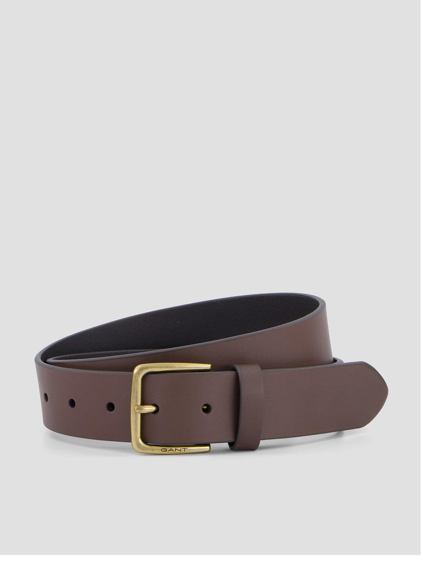 Image 1 of 4 of GANT Buffalo Leather Belt - Brown