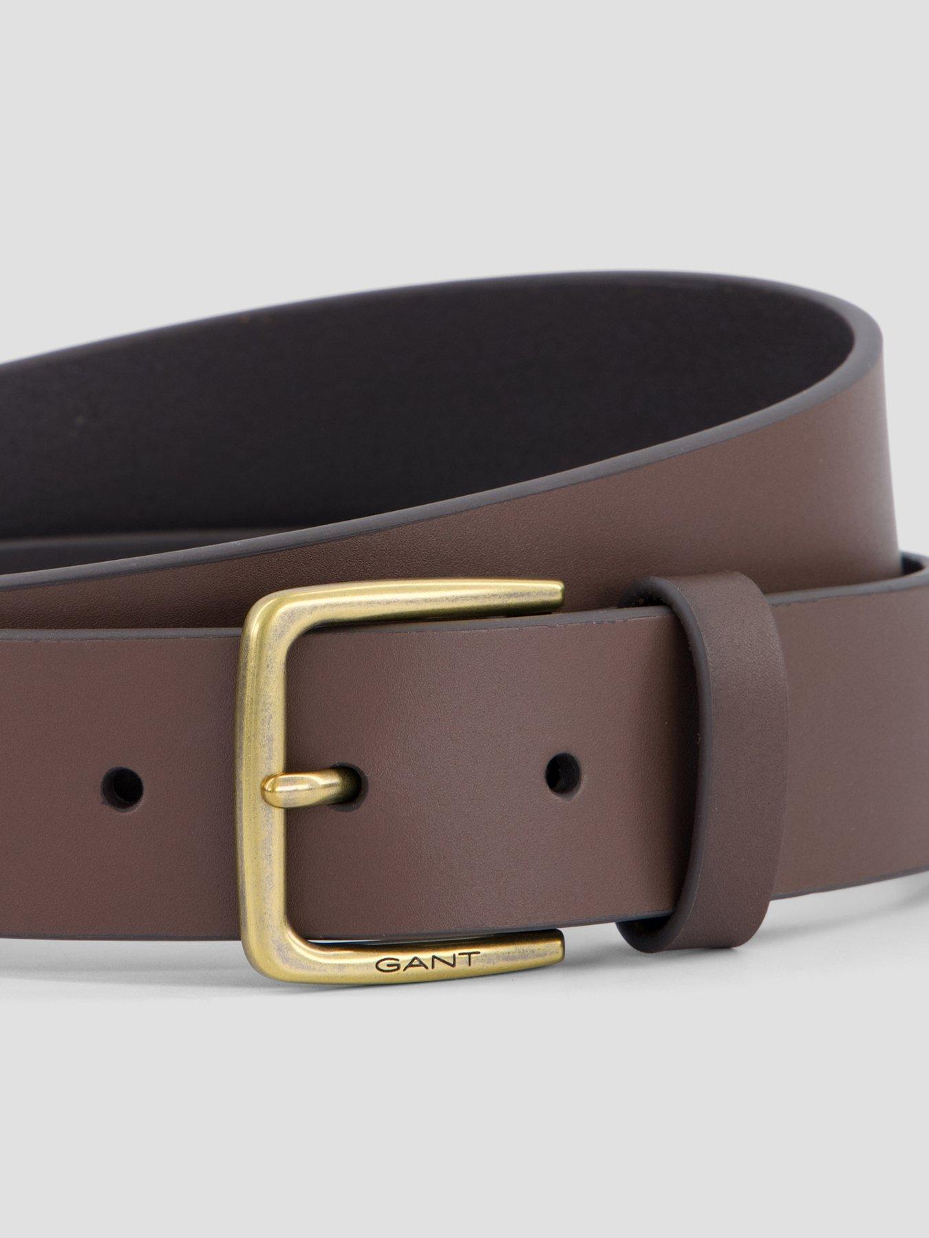 Image 2 of 4 of GANT Buffalo Leather Belt - Brown