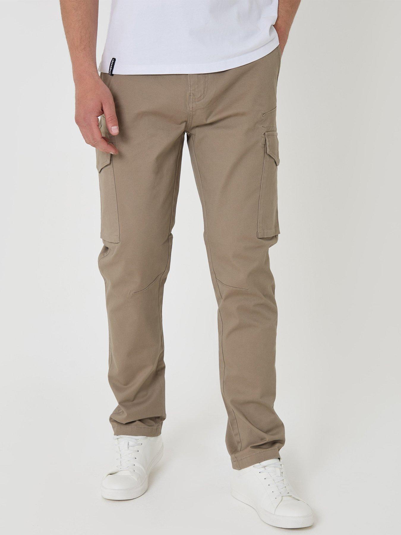 Image 1 of 4 of Threadbare Slim Fit Cargo Style Trousers In Taupe