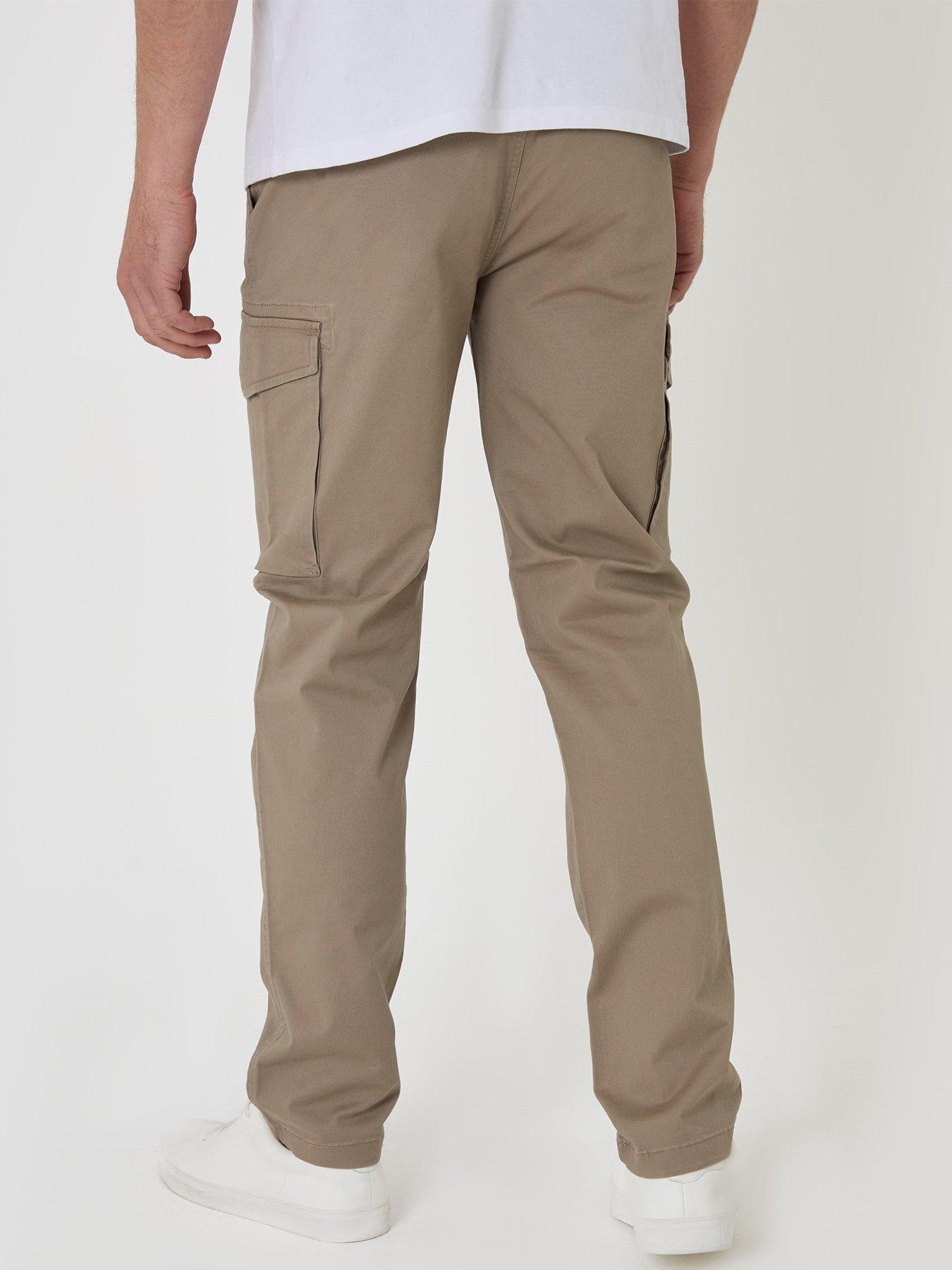 Image 2 of 4 of Threadbare Slim Fit Cargo Style Trousers In Taupe