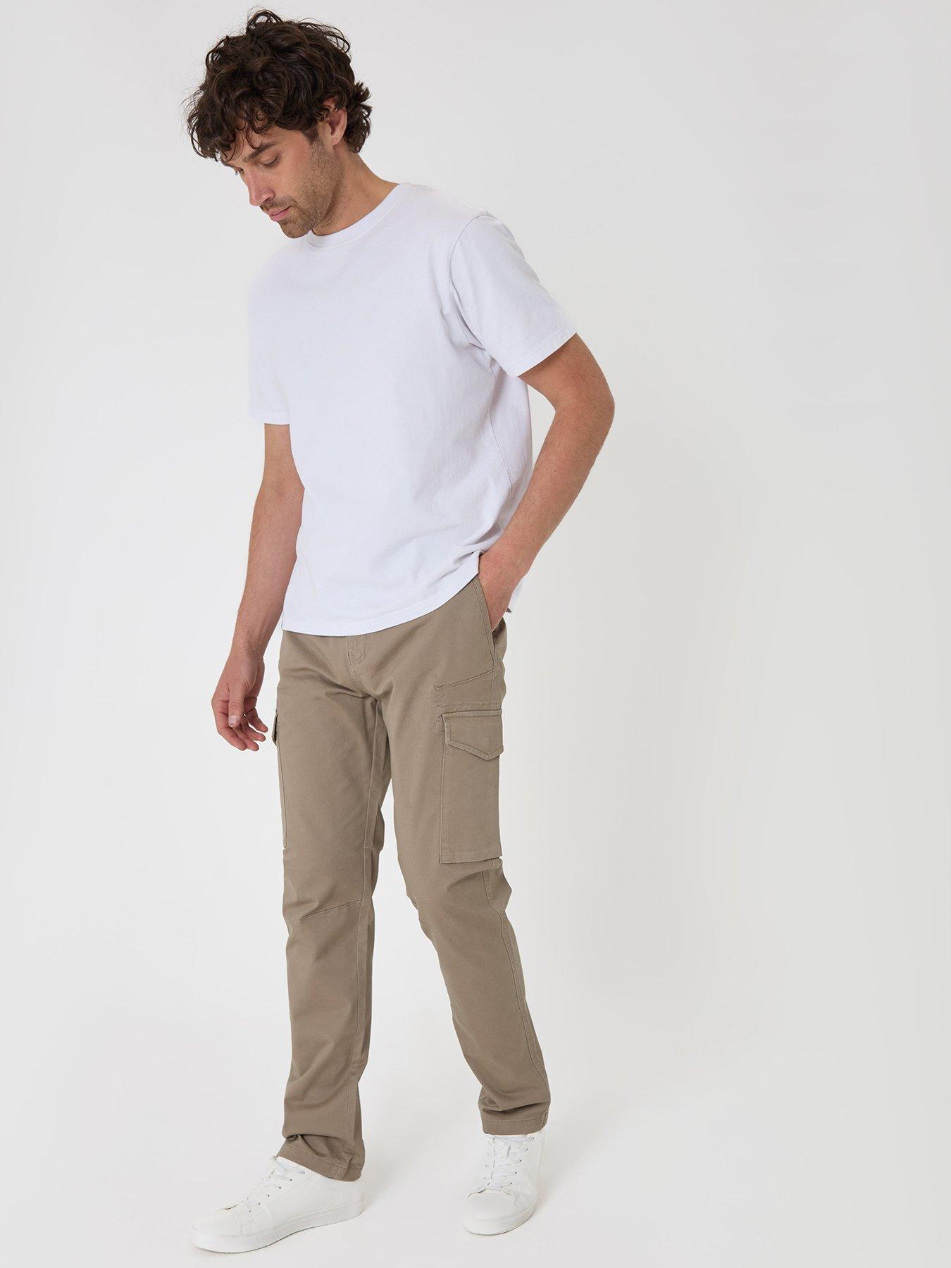 Image 3 of 4 of Threadbare Slim Fit Cargo Style Trousers In Taupe
