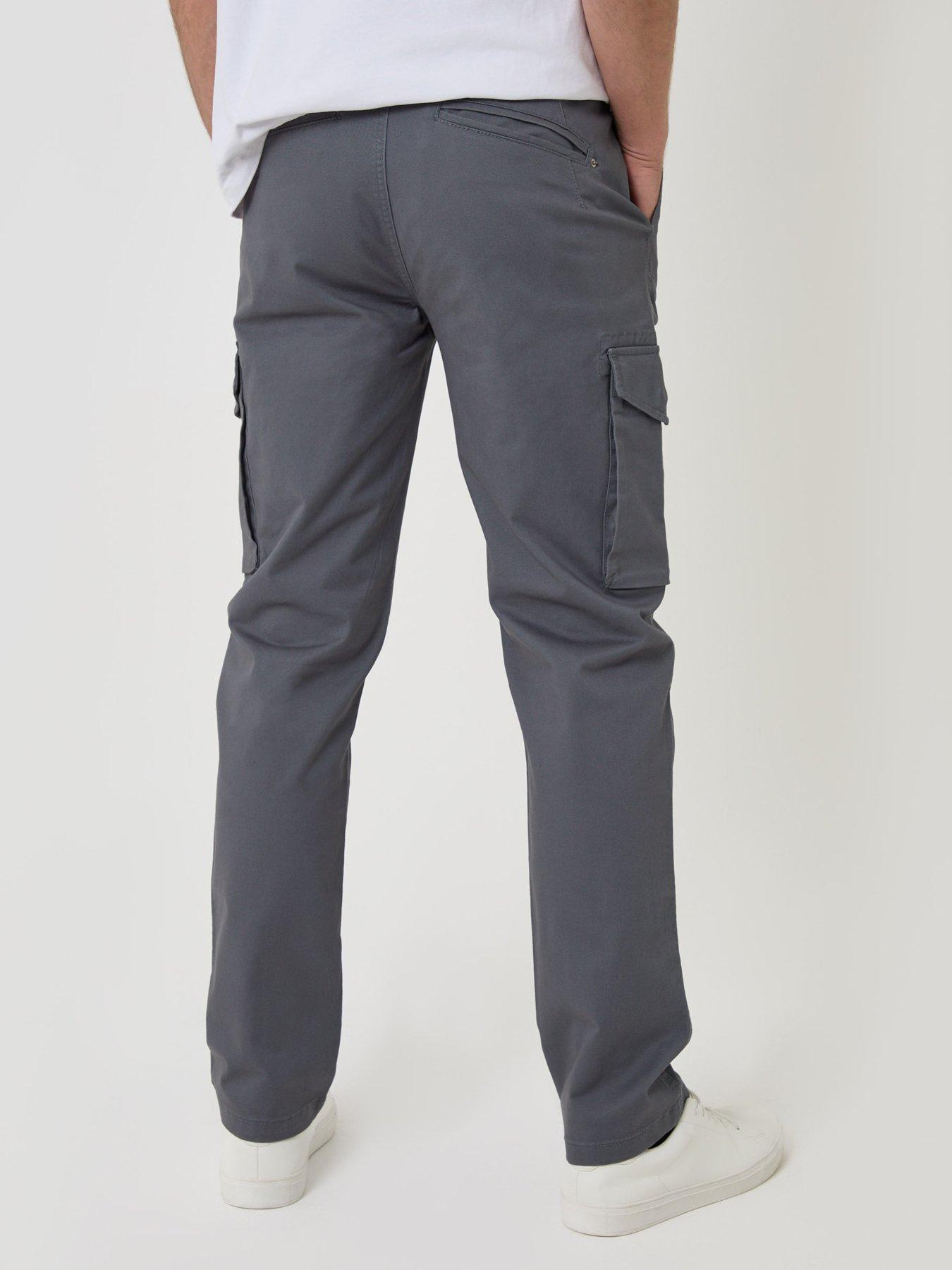Image 2 of 4 of Threadbare Threadbare Mens Slim Fit Cargo Stretch Trousers - Dark Grey