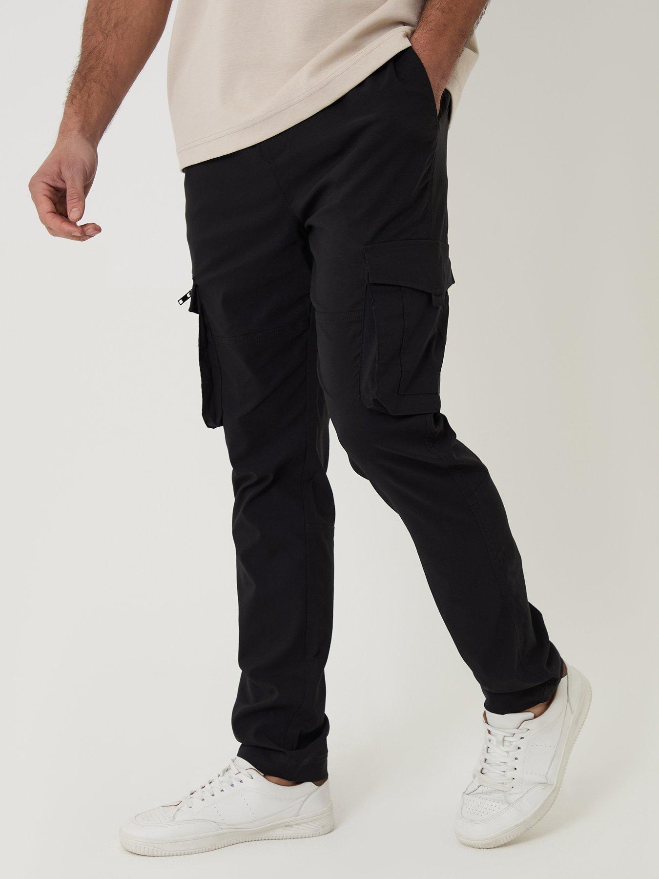 Image 1 of 4 of Threadbare Slim Fit Stretch Cargo Trousers In Black