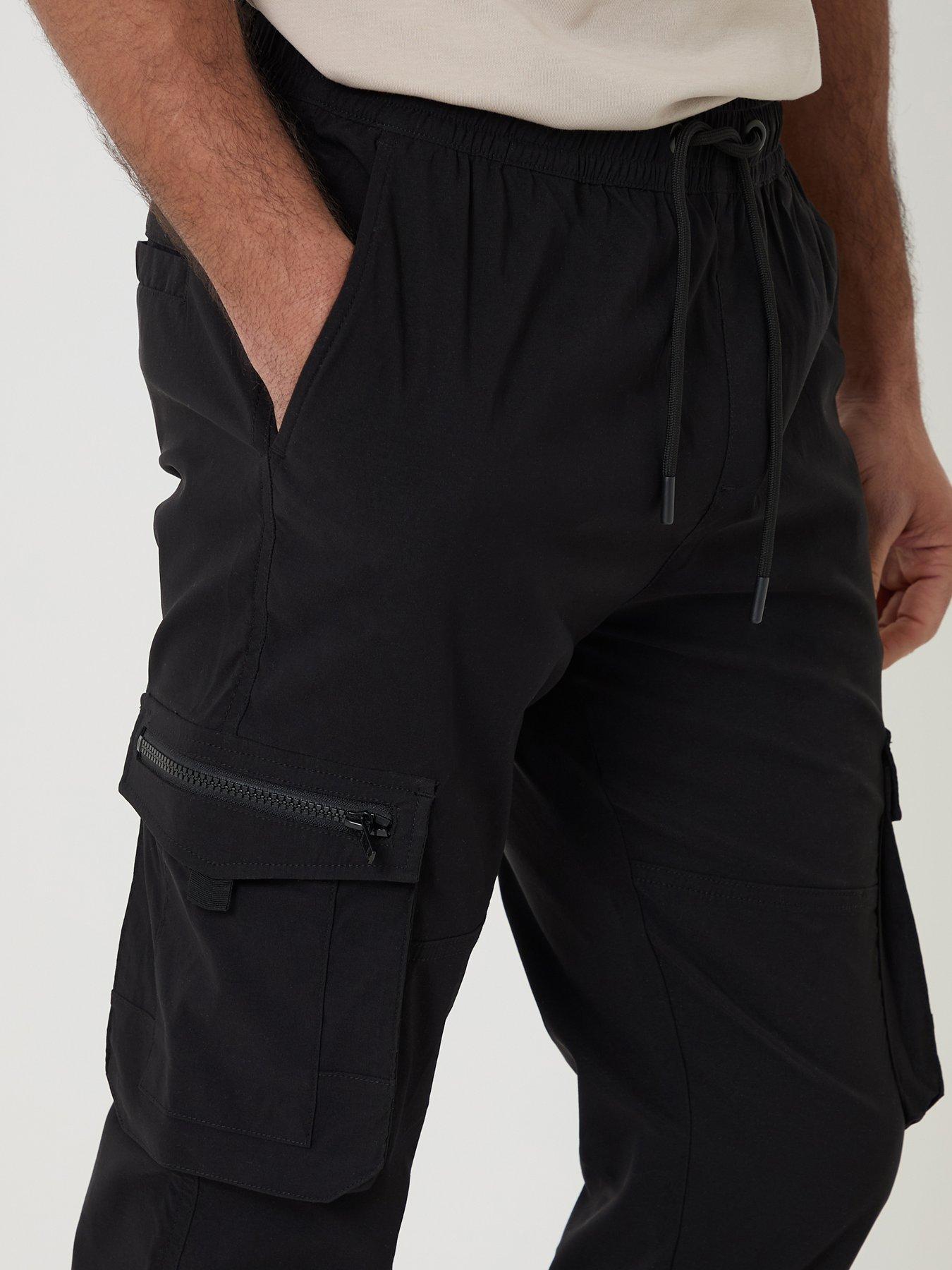 Image 4 of 4 of Threadbare Slim Fit Stretch Cargo Trousers In Black