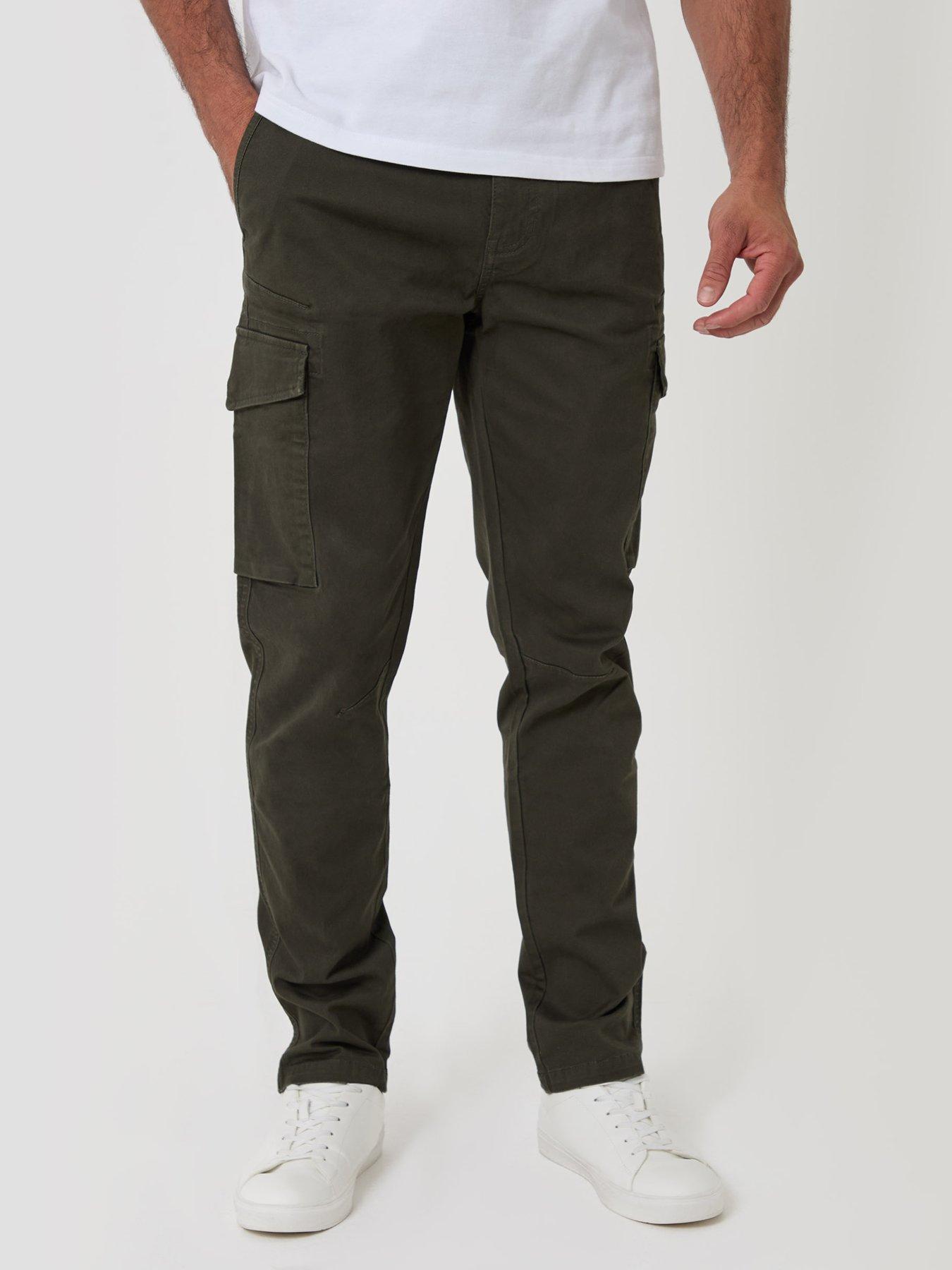 Image 1 of 4 of Threadbare Slim Fit Cargo Style Trousers In Forest Green