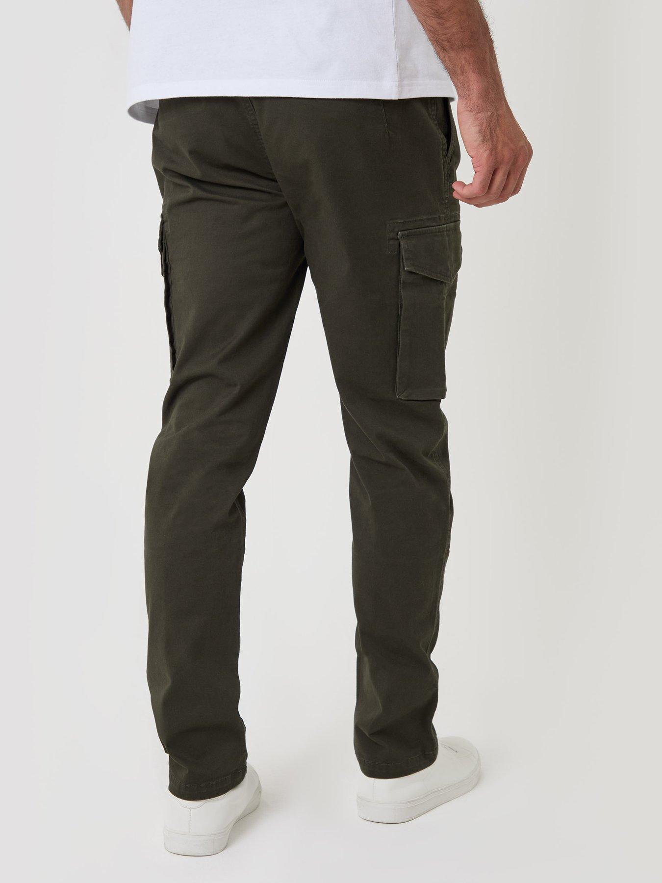 Image 2 of 4 of Threadbare Slim Fit Cargo Style Trousers In Forest Green