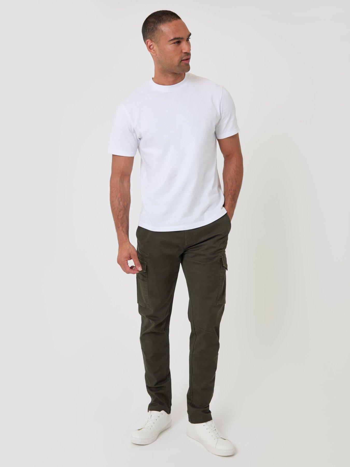 Image 3 of 4 of Threadbare Slim Fit Cargo Style Trousers In Forest Green
