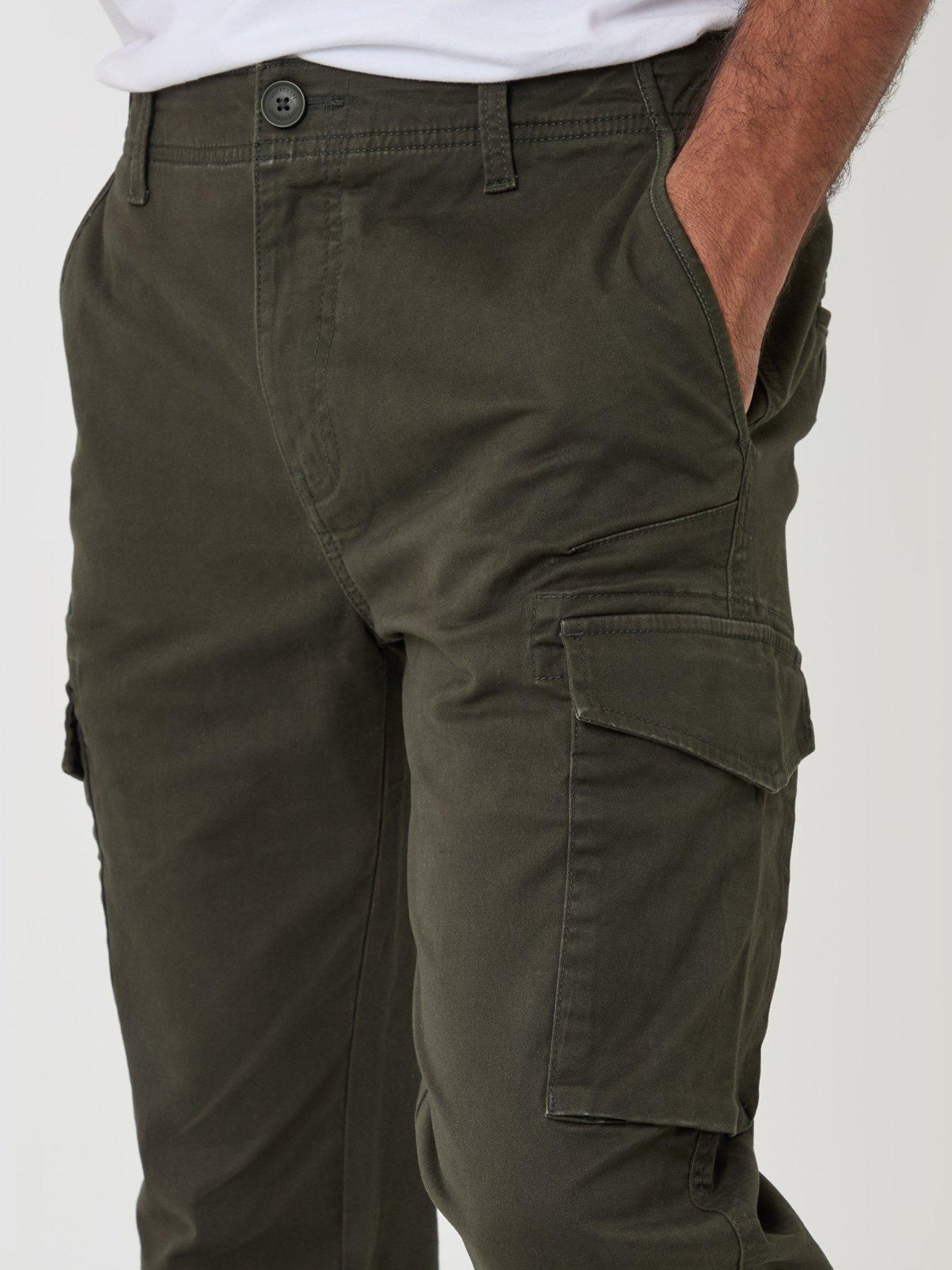 Image 4 of 4 of Threadbare Slim Fit Cargo Style Trousers In Forest Green
