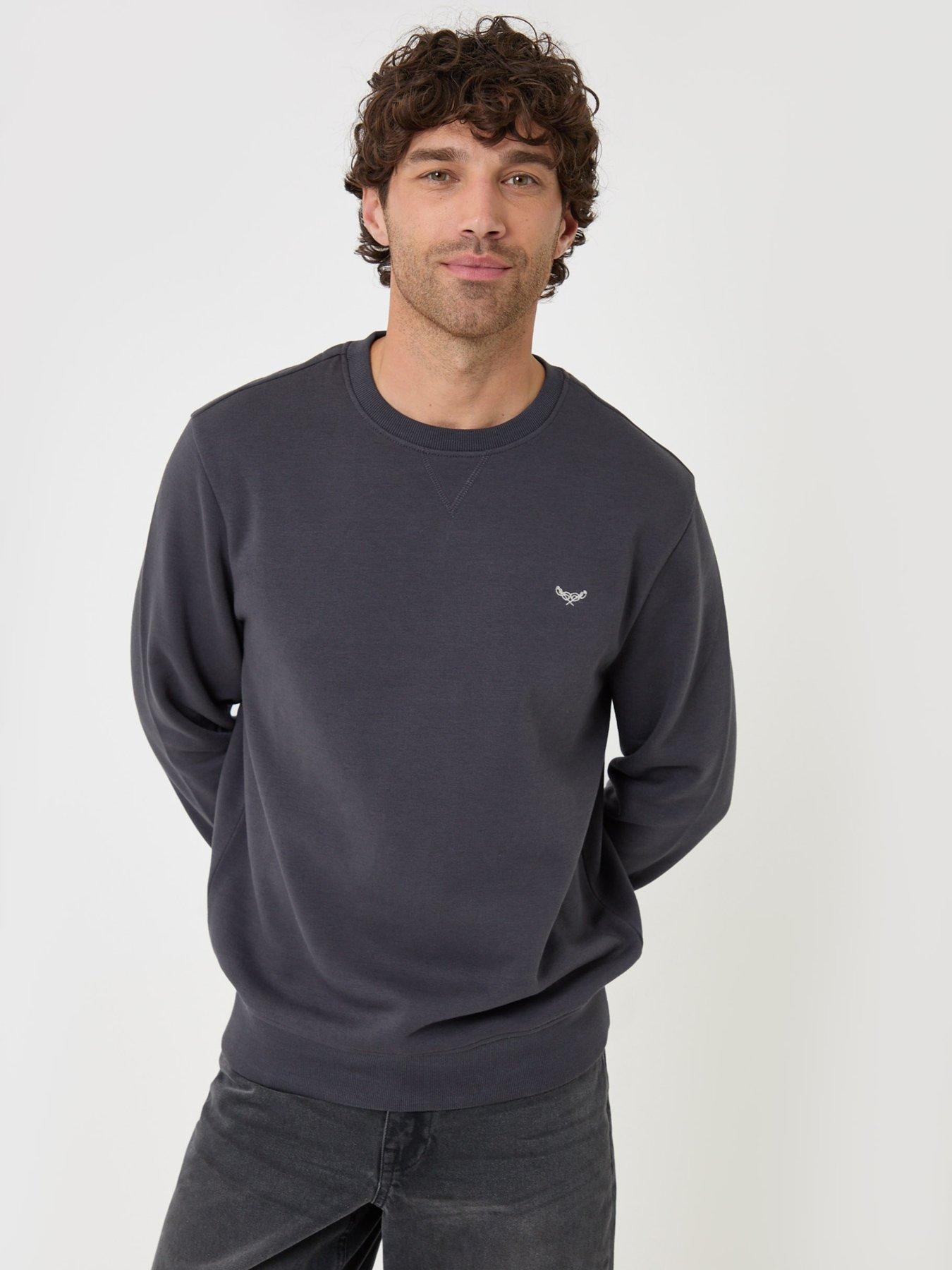Image 1 of 4 of Threadbare Mens Cotton Rich Brushback Crew Neck Sweatshirt - Grey