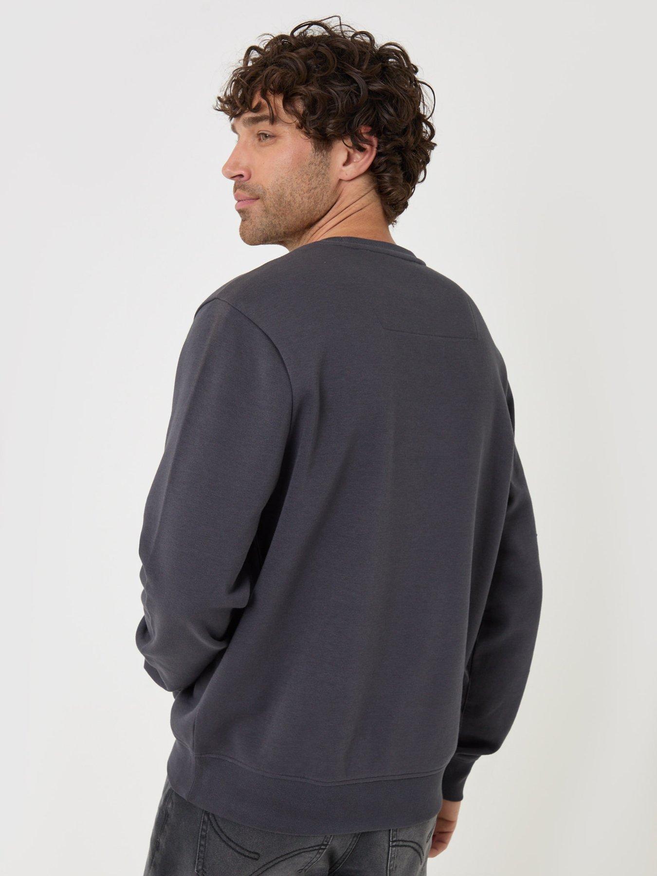 Image 2 of 4 of Threadbare Mens Cotton Rich Brushback Crew Neck Sweatshirt - Grey