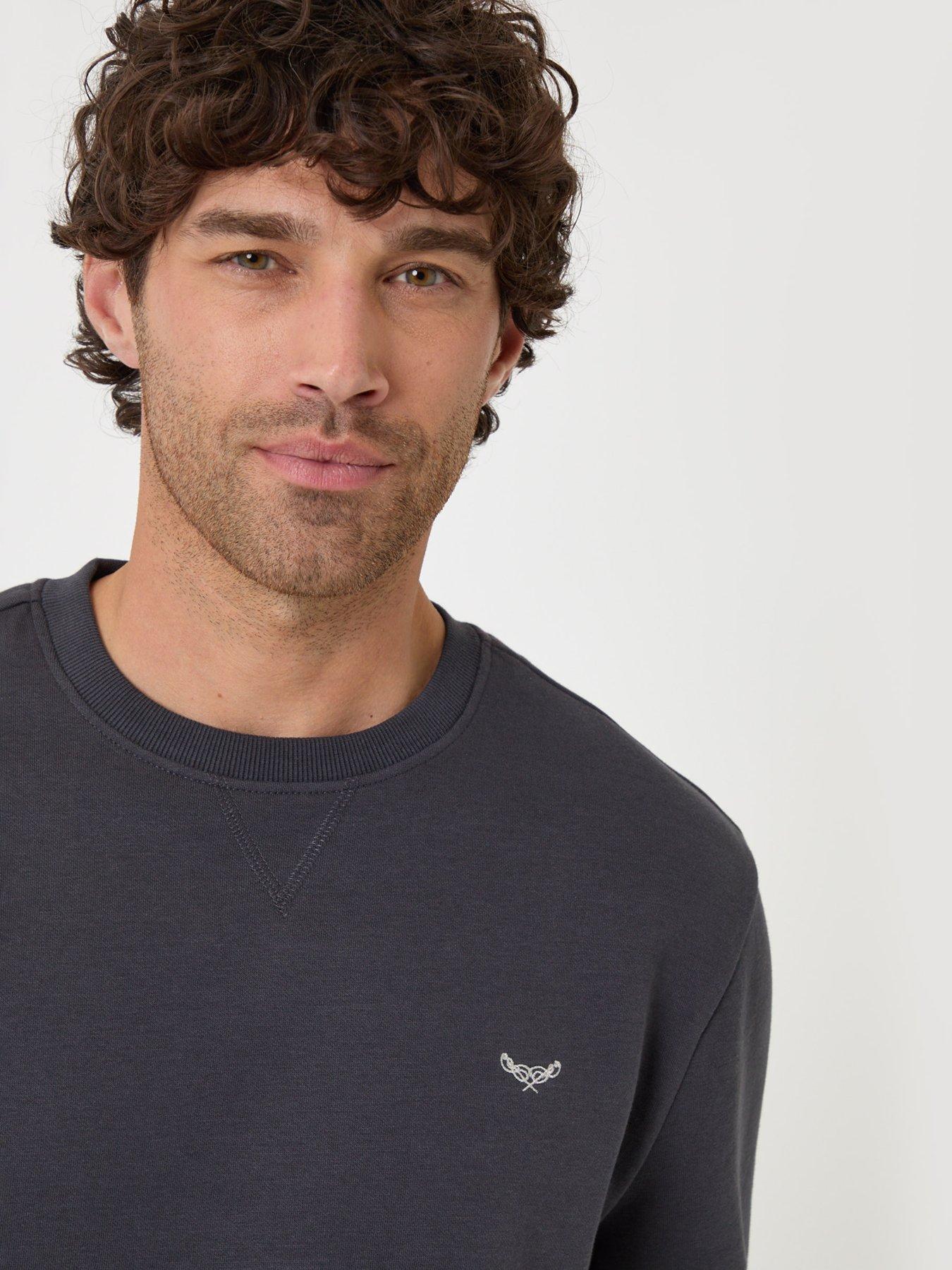 Image 4 of 4 of Threadbare Mens Cotton Rich Brushback Crew Neck Sweatshirt - Grey
