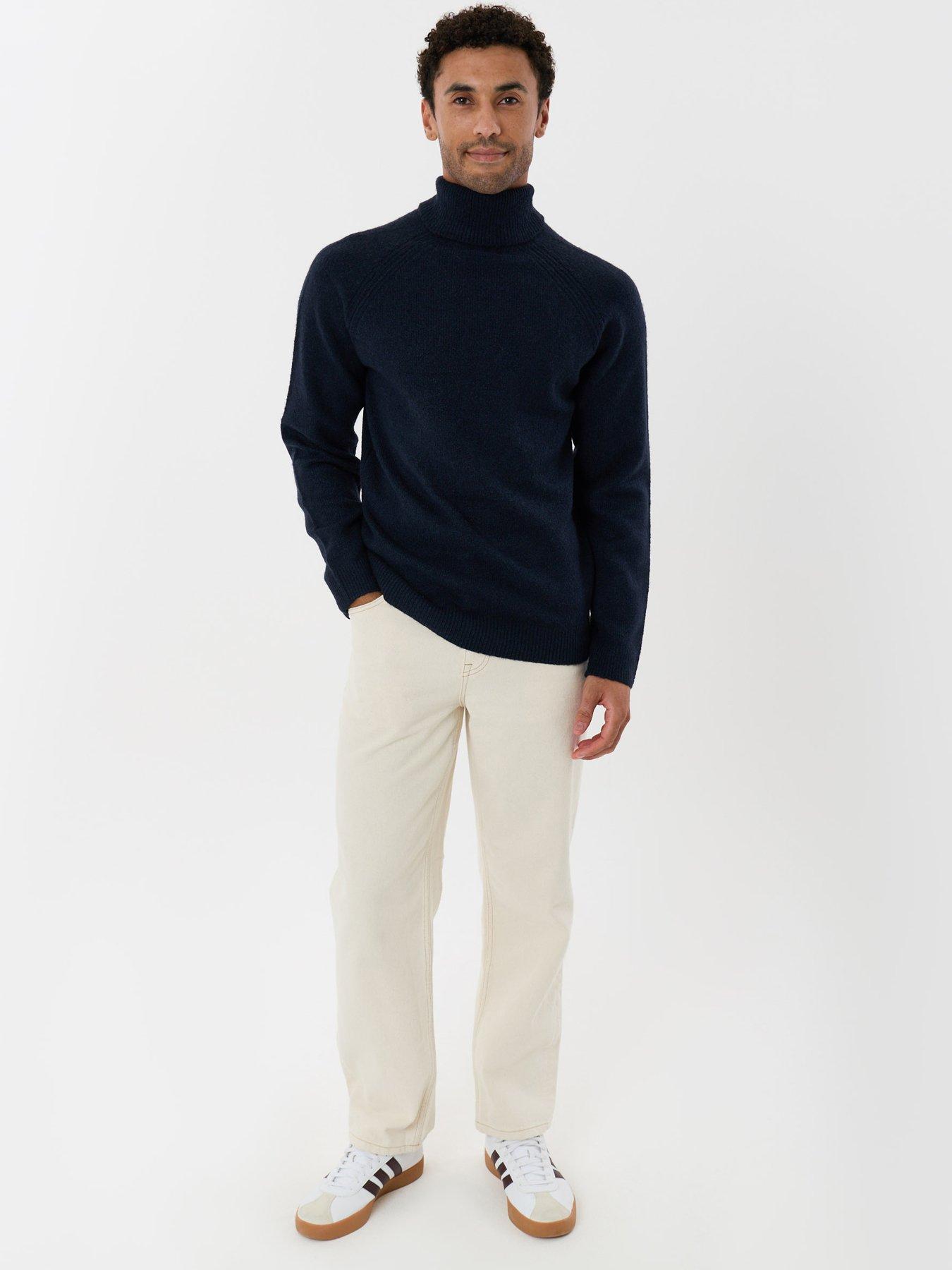 Image 3 of 4 of Threadbare Roll Neck Jumper In Navy