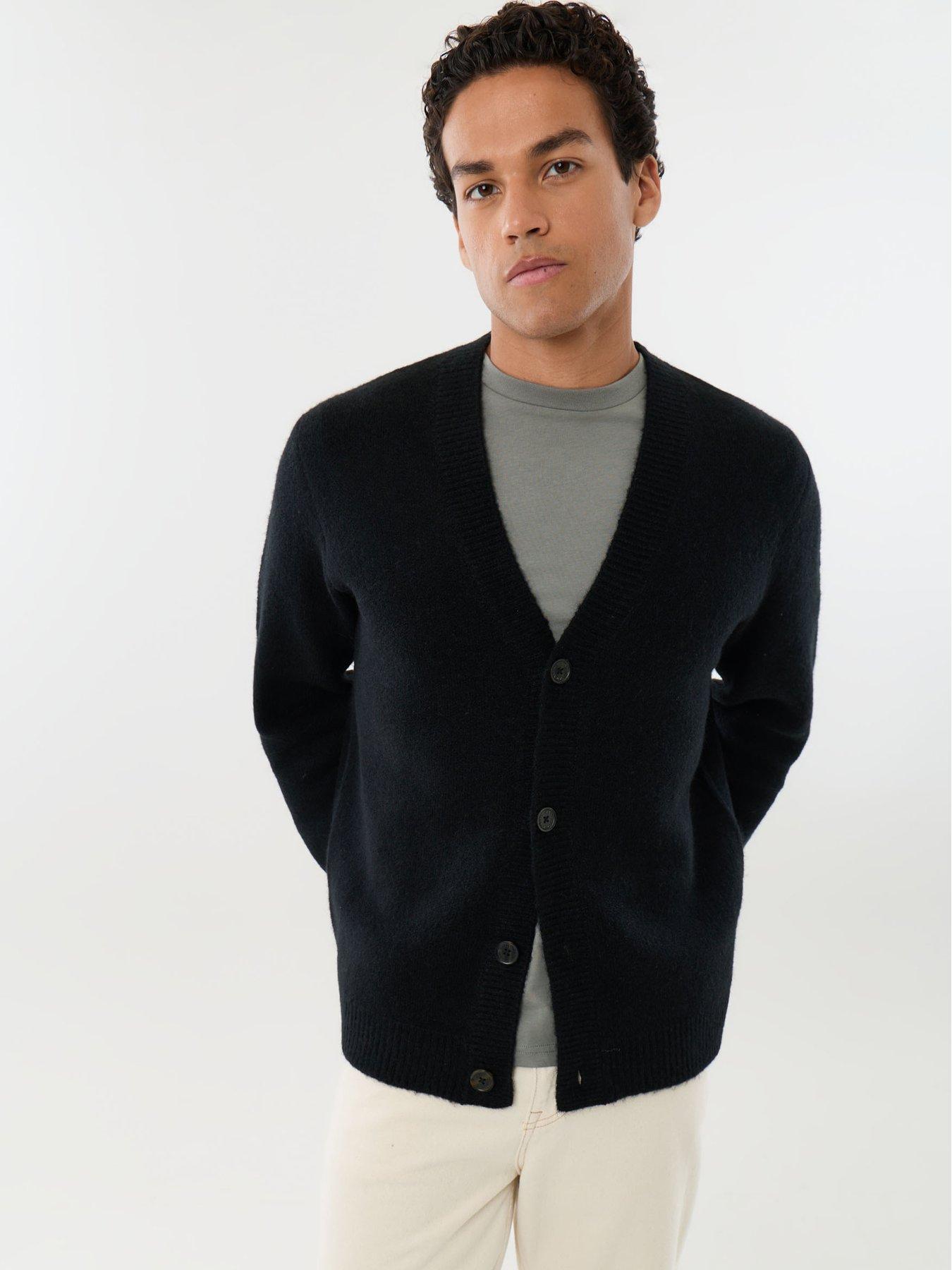 Image 1 of 6 of Threadbare Mens Cardigan Norwood - Black 5