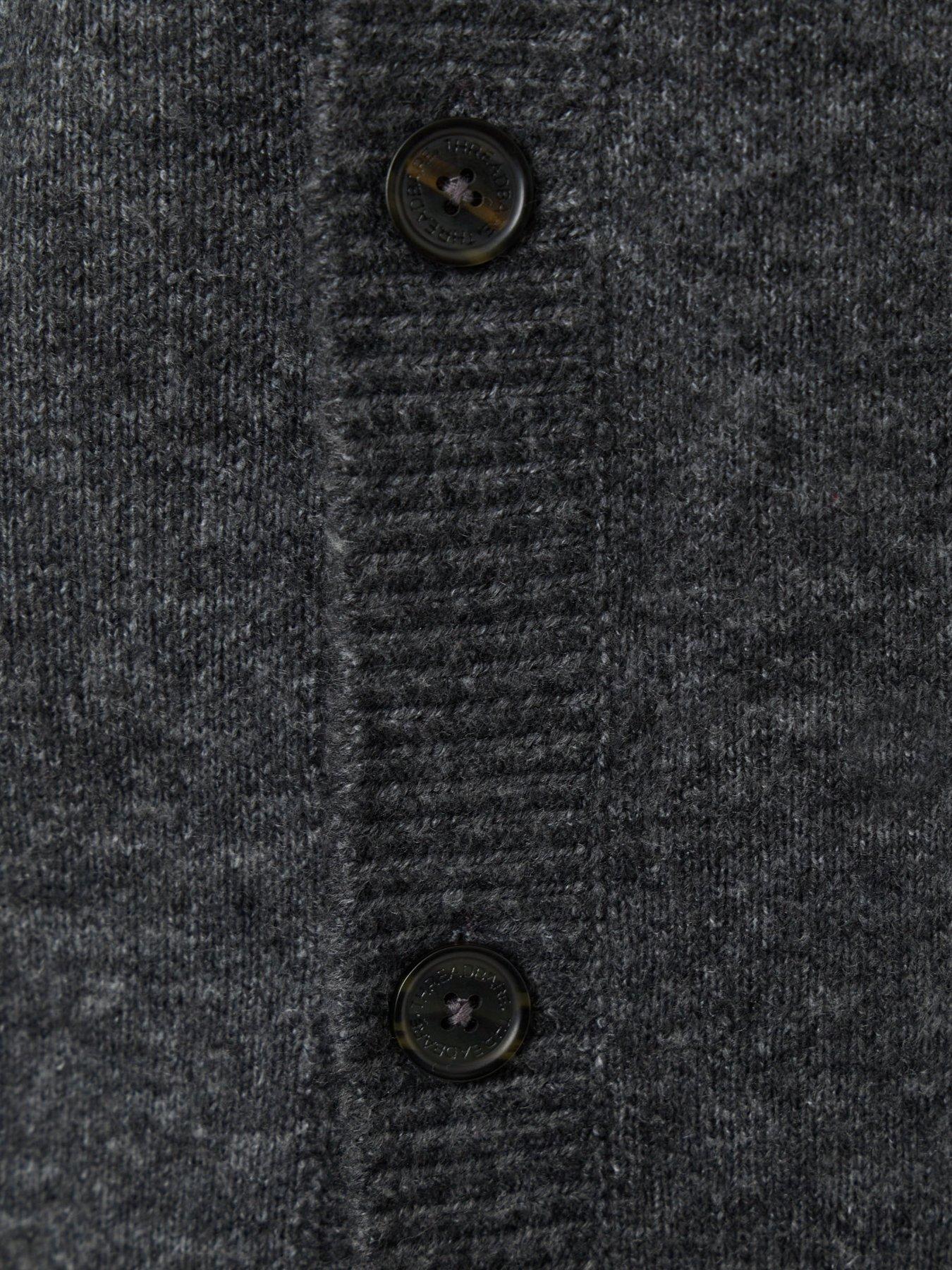 Image 4 of 6 of Threadbare Mens Cardigan Norwood - Charcoal Marl 5