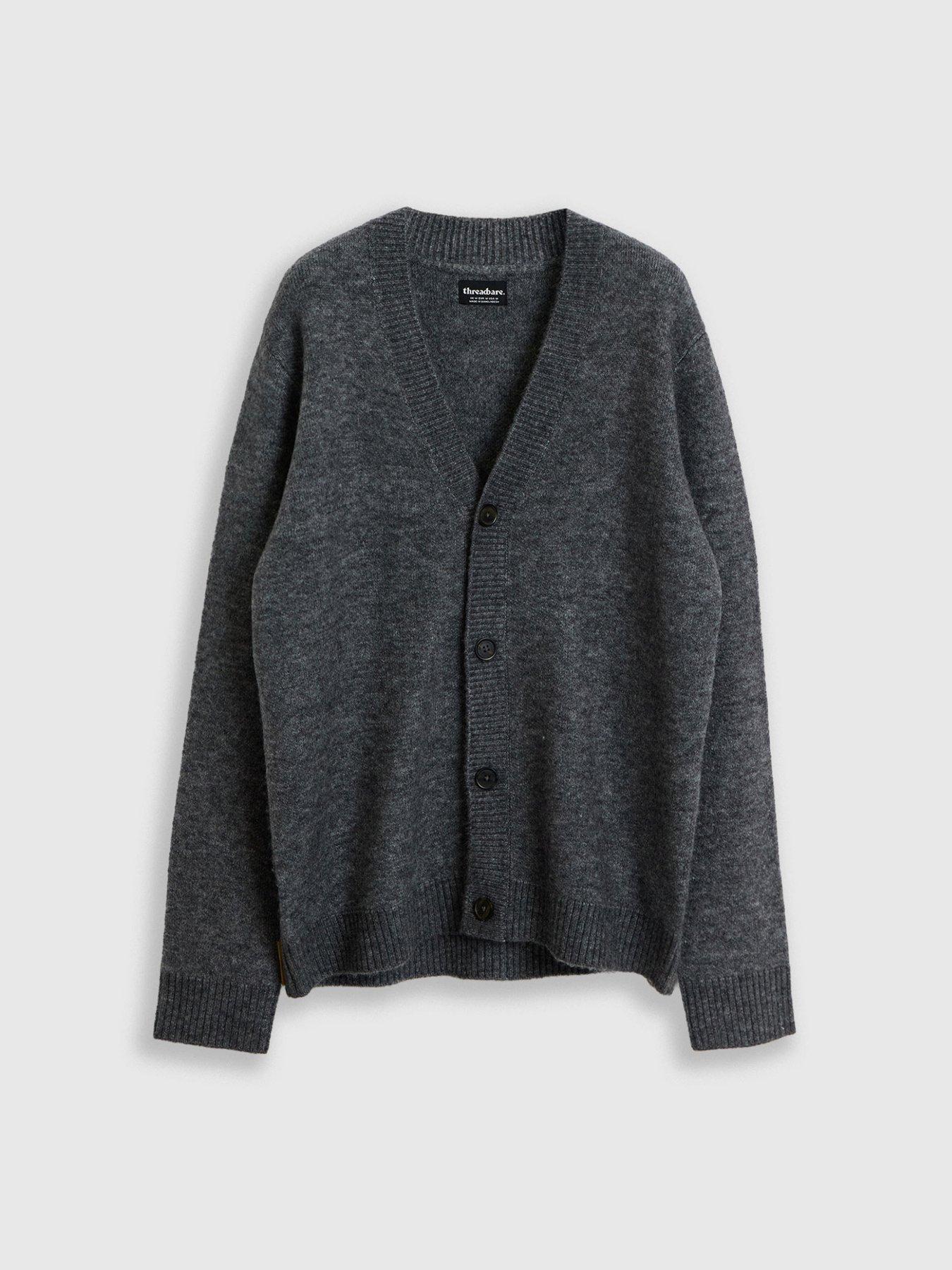 Image 6 of 6 of Threadbare Mens Cardigan Norwood - Charcoal Marl 5