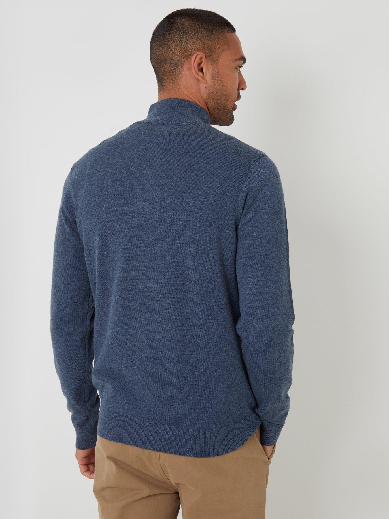 Image 2 of 4 of Threadbare Mens Quarter Zip Soft Knit Jumper - Blue