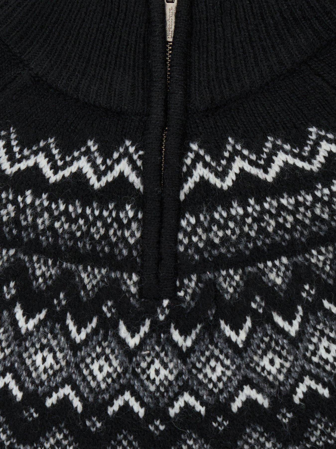 Image 5 of 6 of Threadbare Curved Fairisle Christmas Jumper In Black