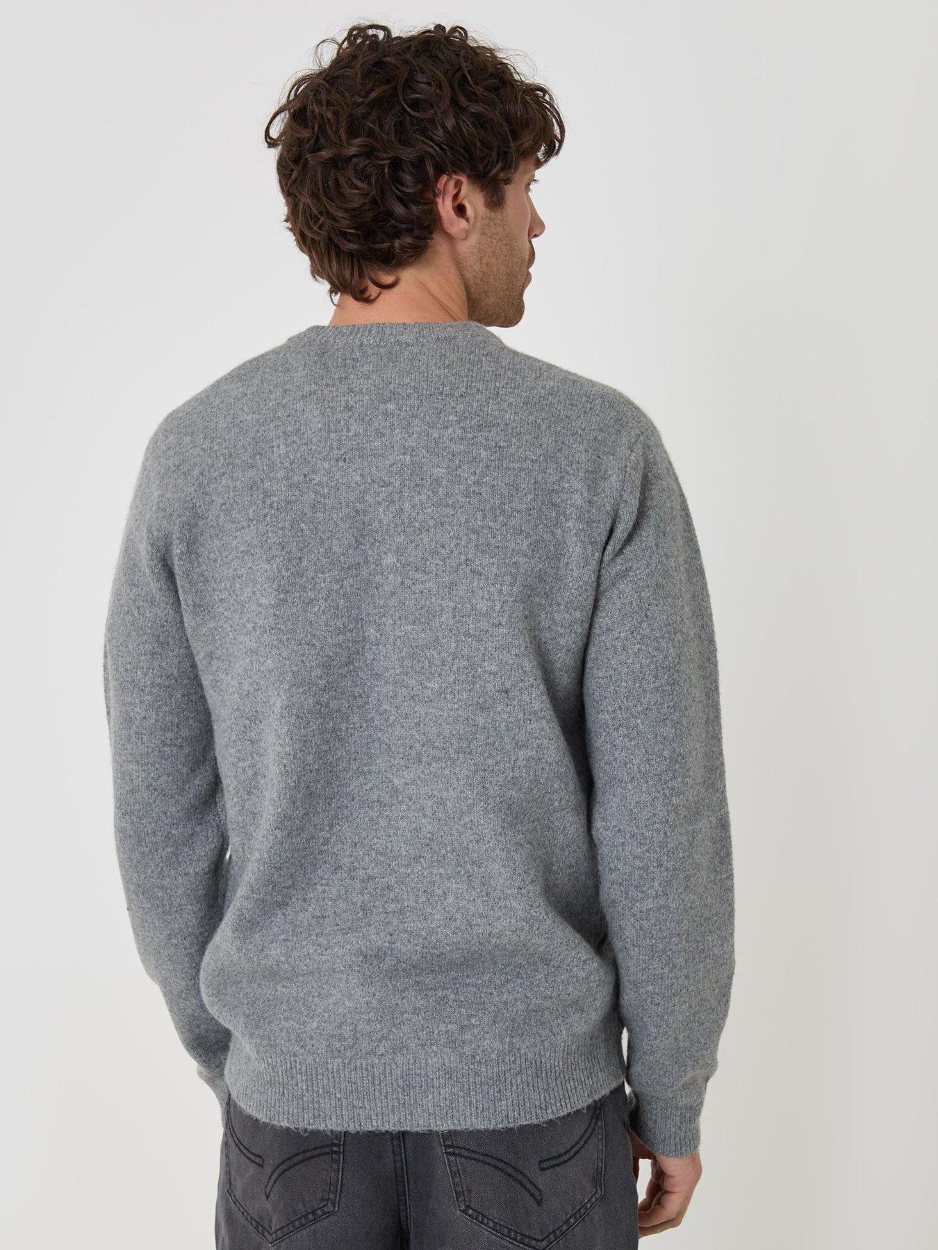 Image 2 of 4 of Threadbare Soft V Neck Jumper In Grey Marl