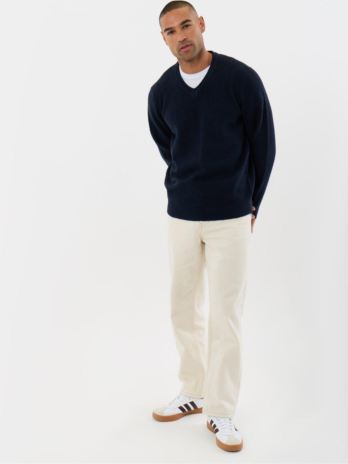 Image 3 of 5 of Threadbare Mens Jumper V-neck Sterling - Navy 5