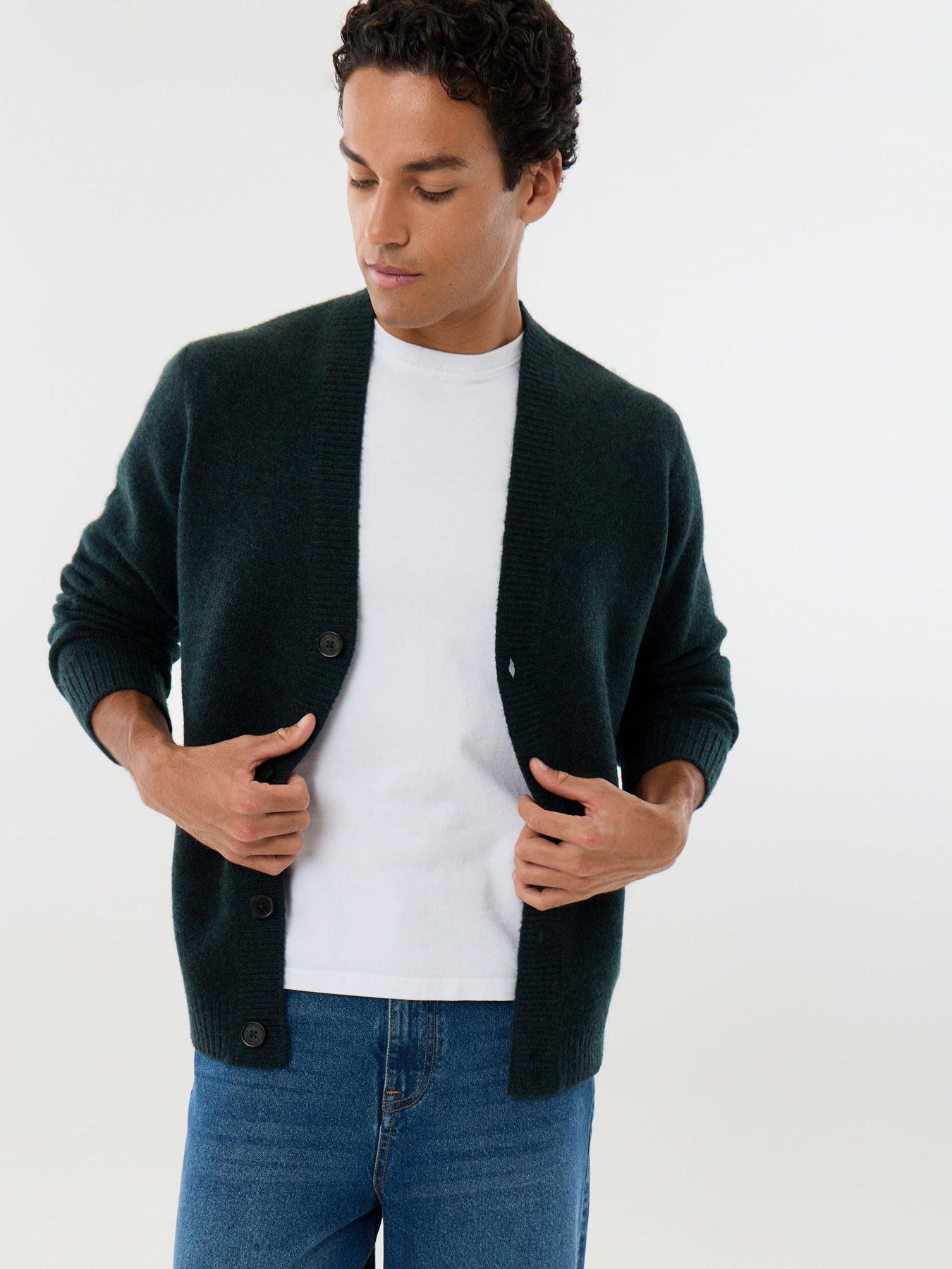 Image 1 of 6 of Threadbare Mens Cardigan Norwood - Forest 5