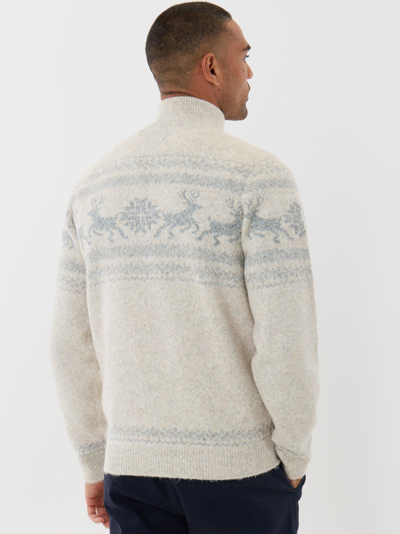 Image 2 of 5 of Threadbare Reindeer Fairisle Christmas Jumper In Ecru