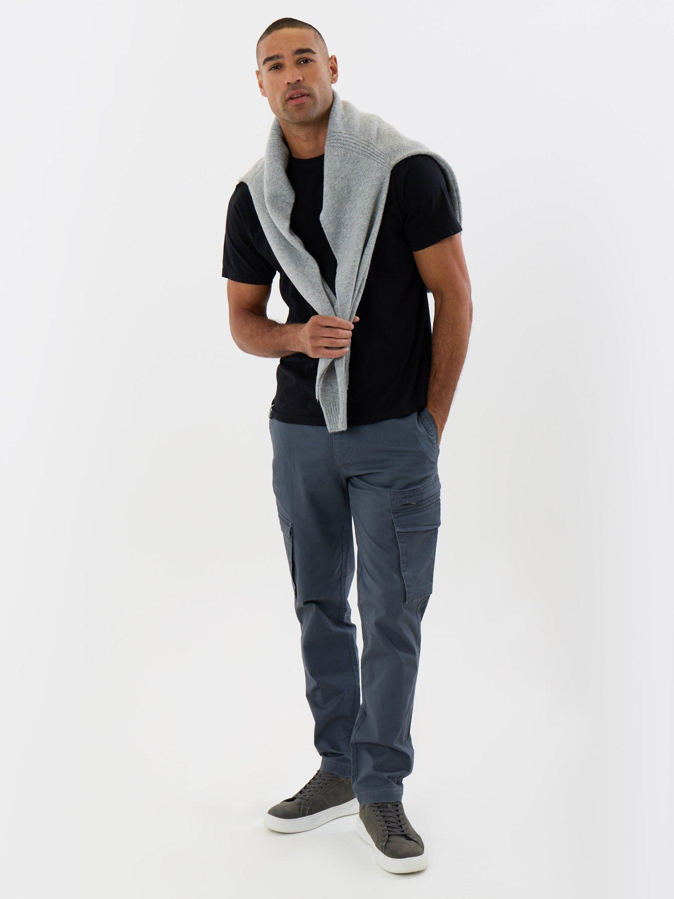 Image 3 of 4 of Threadbare Threadbare Mens Slim Fit Twill Cargo Trousers - Blue
