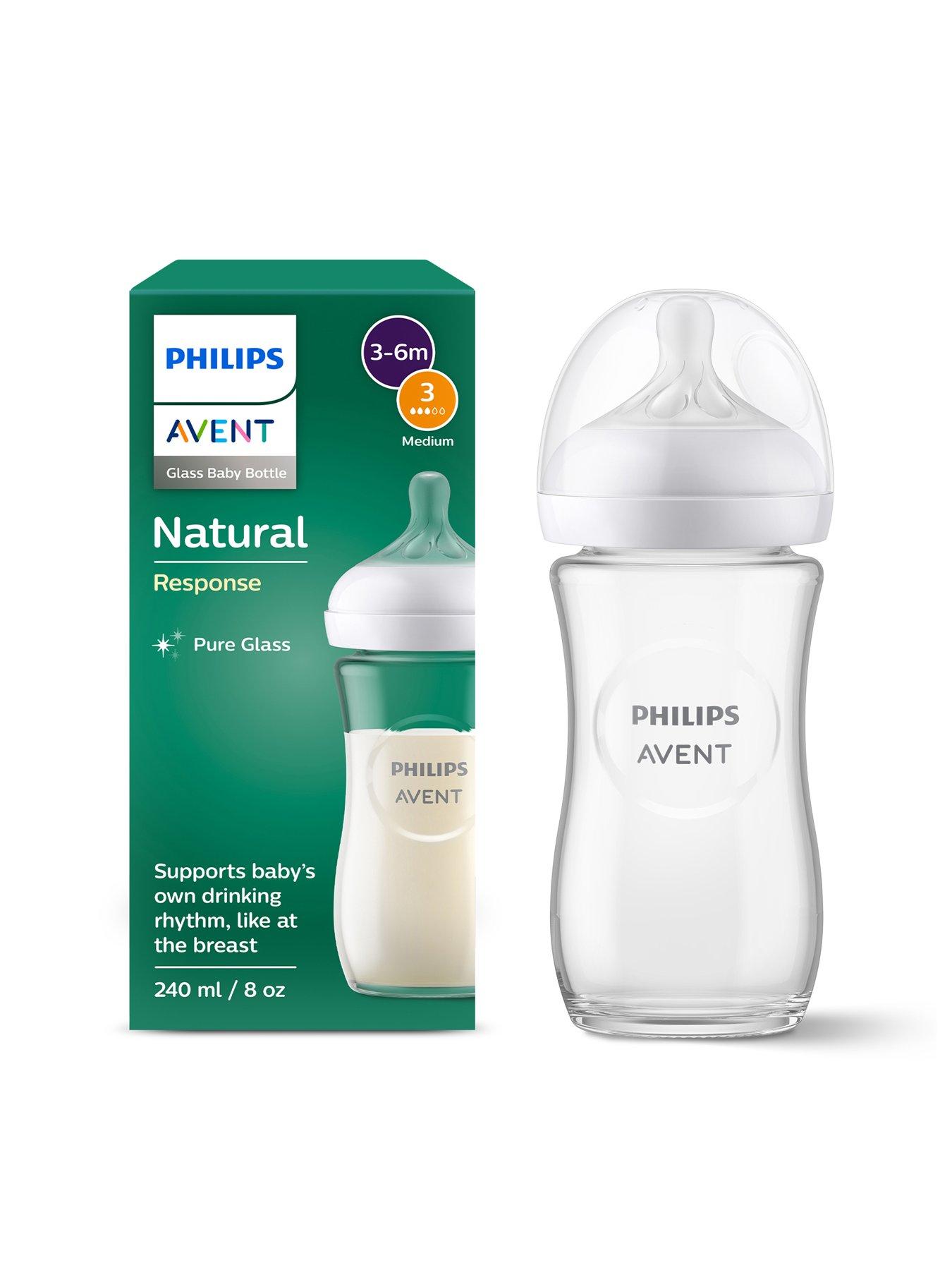 Philips Natural Response Pure Glass Baby Bottle 3-6M 240Ml - Image 2