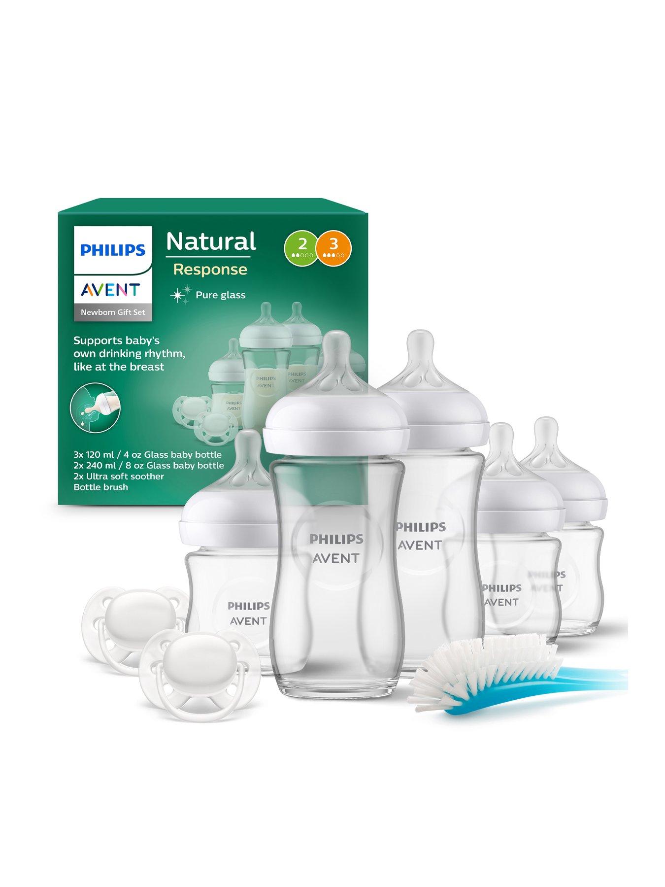 Philips Avent Newborn Kit - Natural Glass 3.0 - 3 Bottles 120Ml + 2 Bottles 240Ml + Ultra Soft Pacifiers 0-6M + Bottle Brush - Image 2