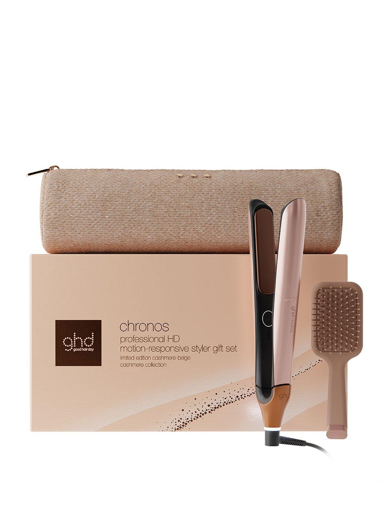 ghd Chronos Hair Straightener Festive Gift Set in Cashmere Beige, Beige, Women