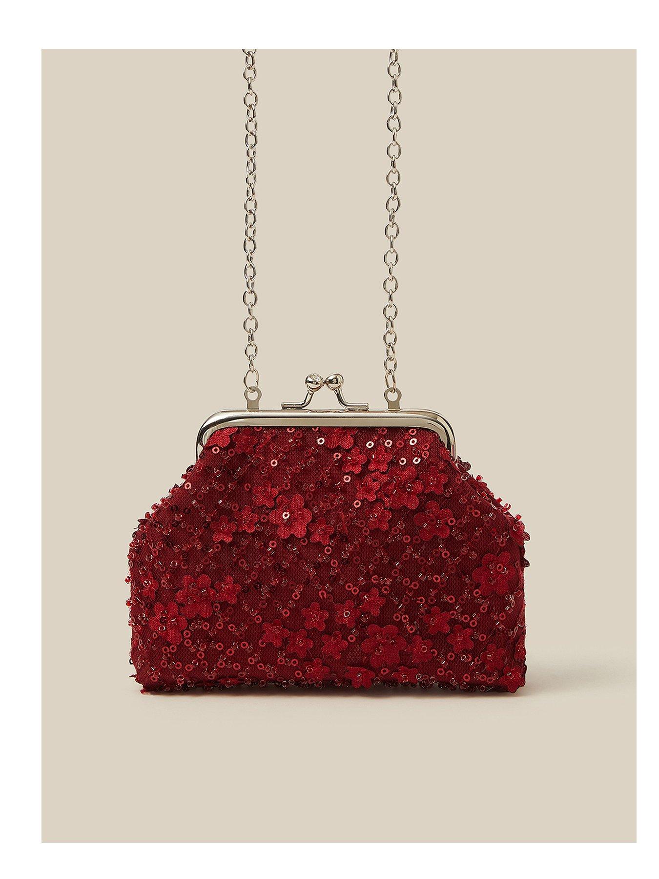 Image 1 of 4 of Monsoon Girls Taylor Beaded Bag - Dark Red