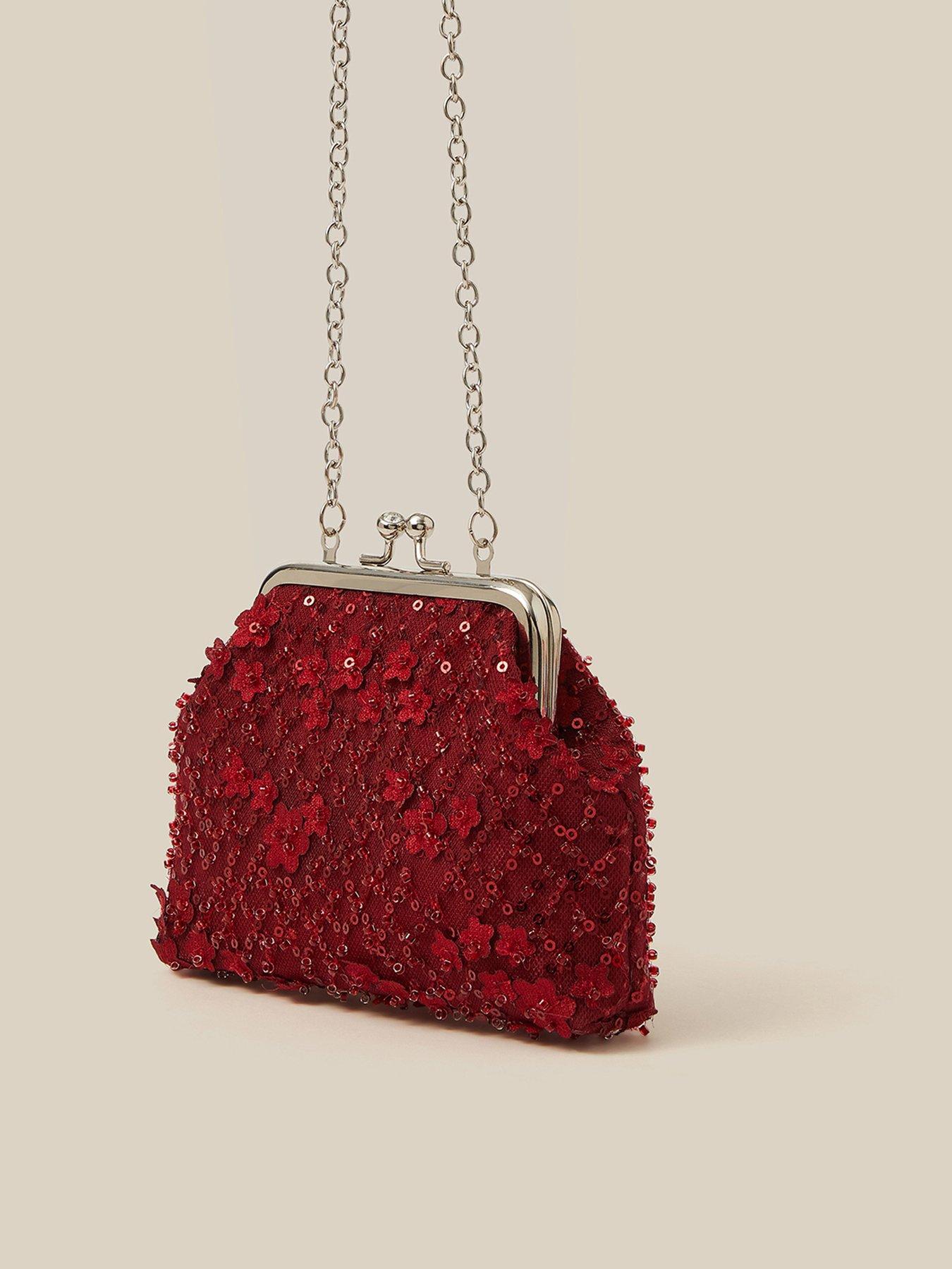 Image 2 of 4 of Monsoon Girls Taylor Beaded Bag - Dark Red