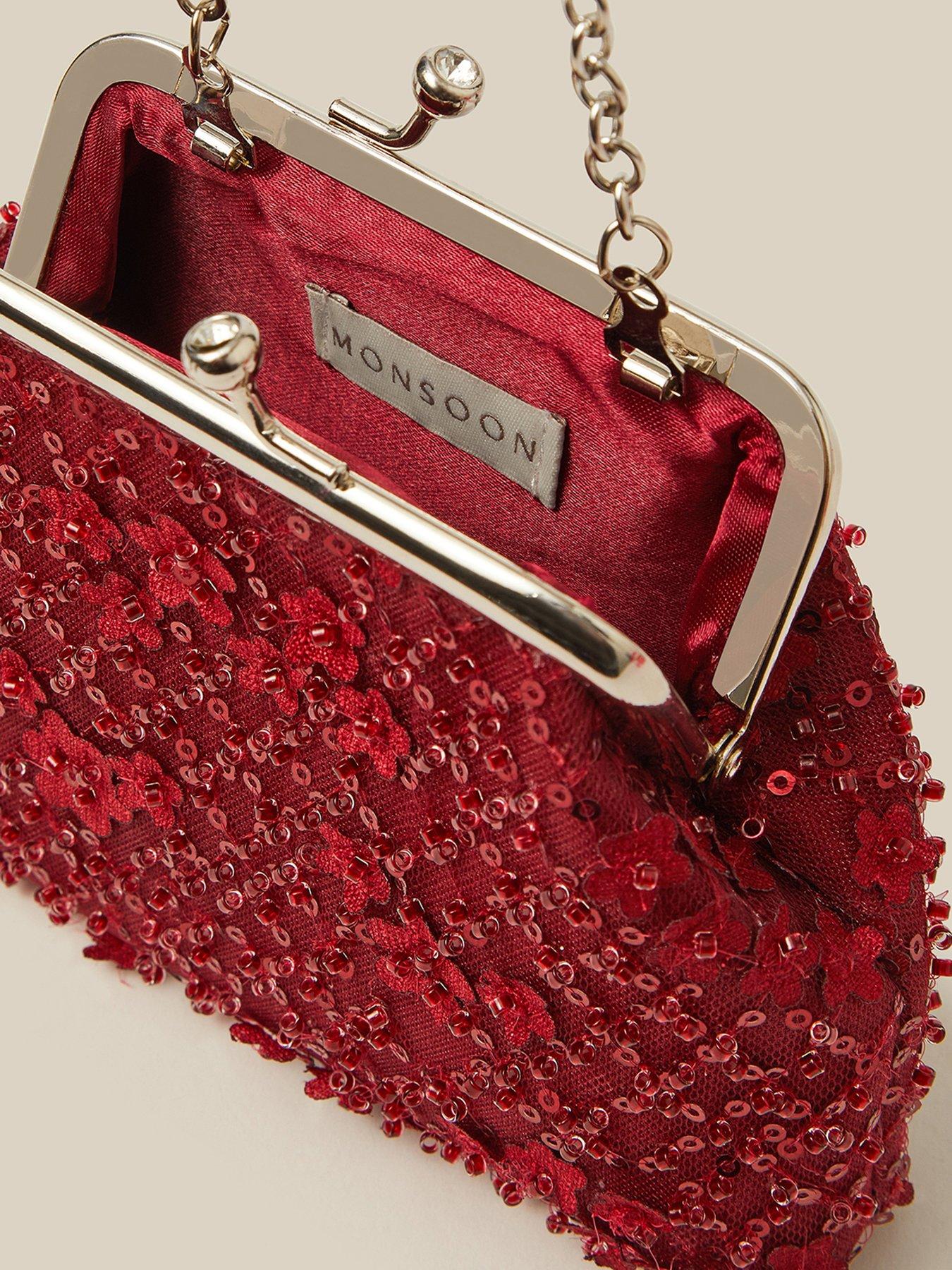 Image 3 of 4 of Monsoon Girls Taylor Beaded Bag - Dark Red