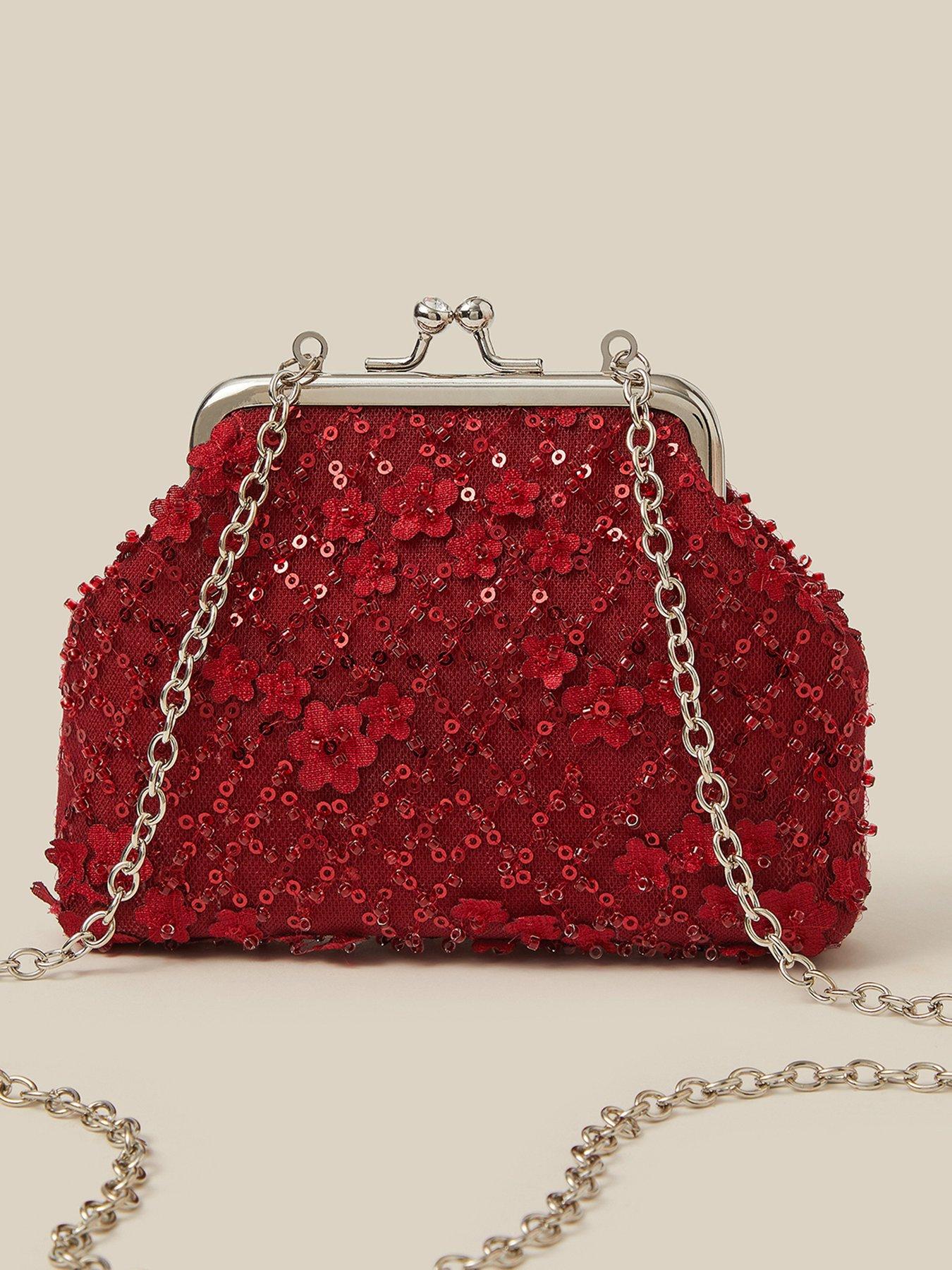 Image 4 of 4 of Monsoon Girls Taylor Beaded Bag - Dark Red