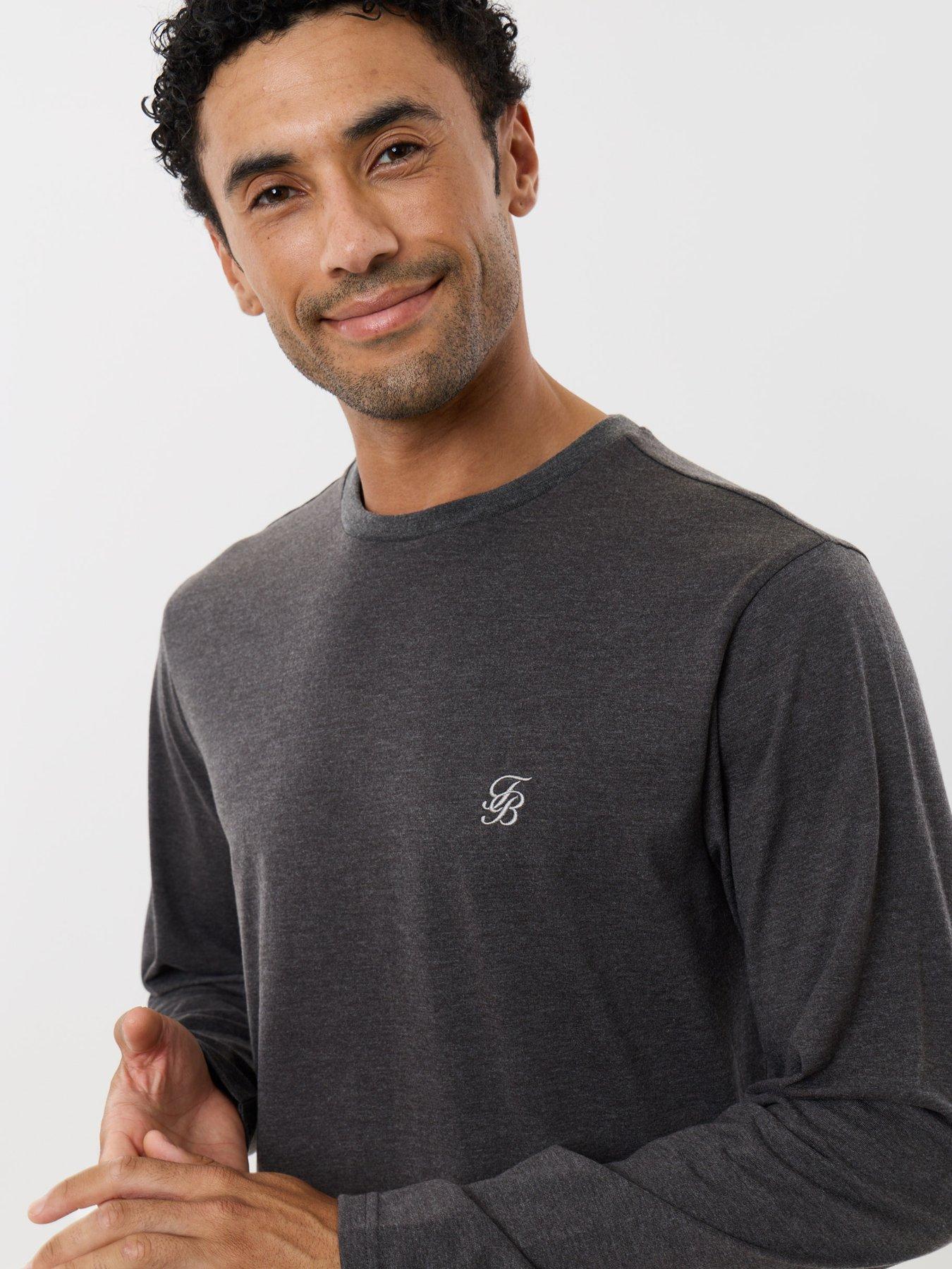 Image 4 of 4 of Threadbare Mens Coffee Break Soft Jersey Checked Pyjama Set - Grey