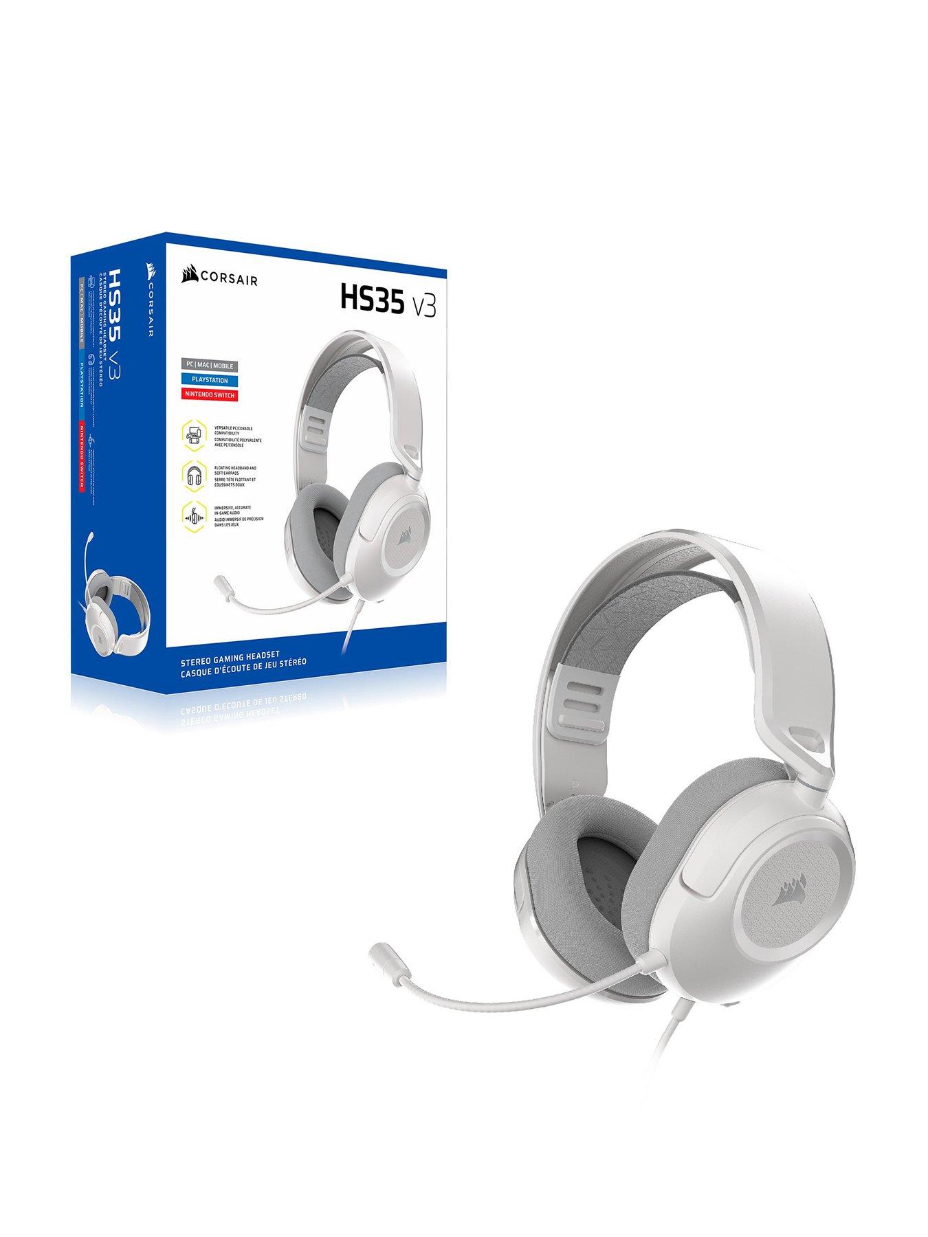 Image 1 of 6 of CORSAIR HS35 v3 Stereo Wired Headset, White,  Playstation Packaging